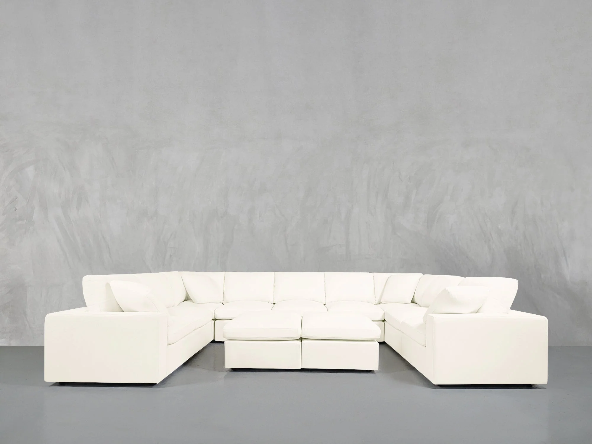 9-Seat Modular U-Sectional with Double Ottoman