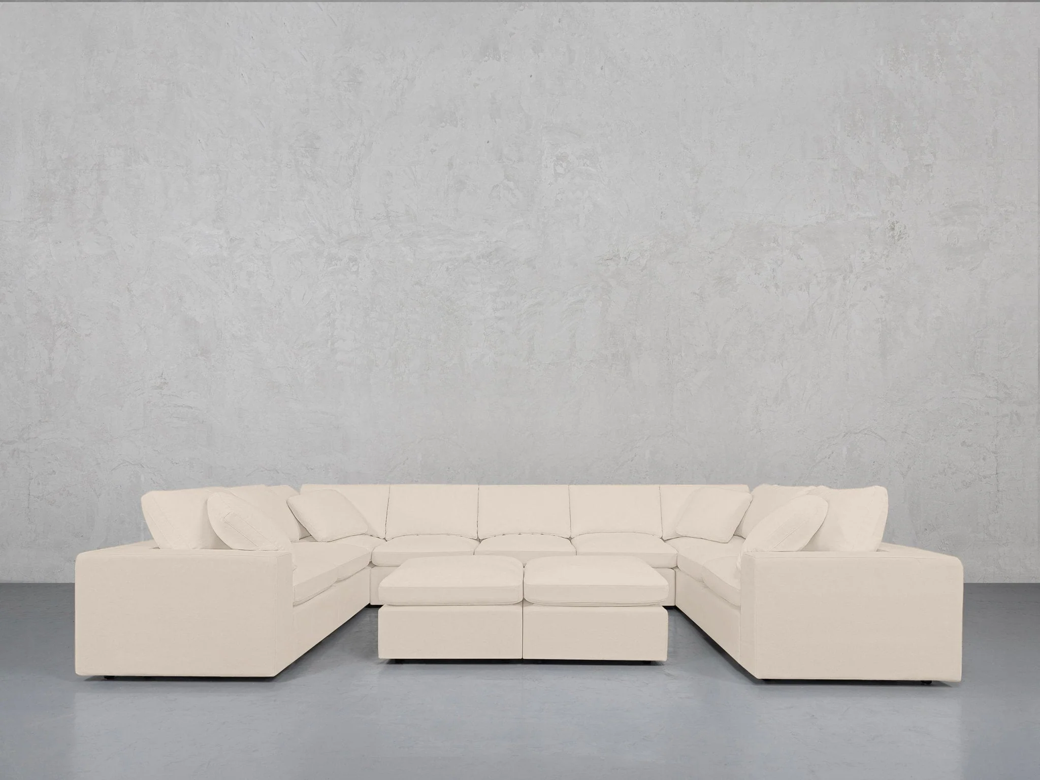 9-Seat Modular U-Sectional with Double Ottoman
