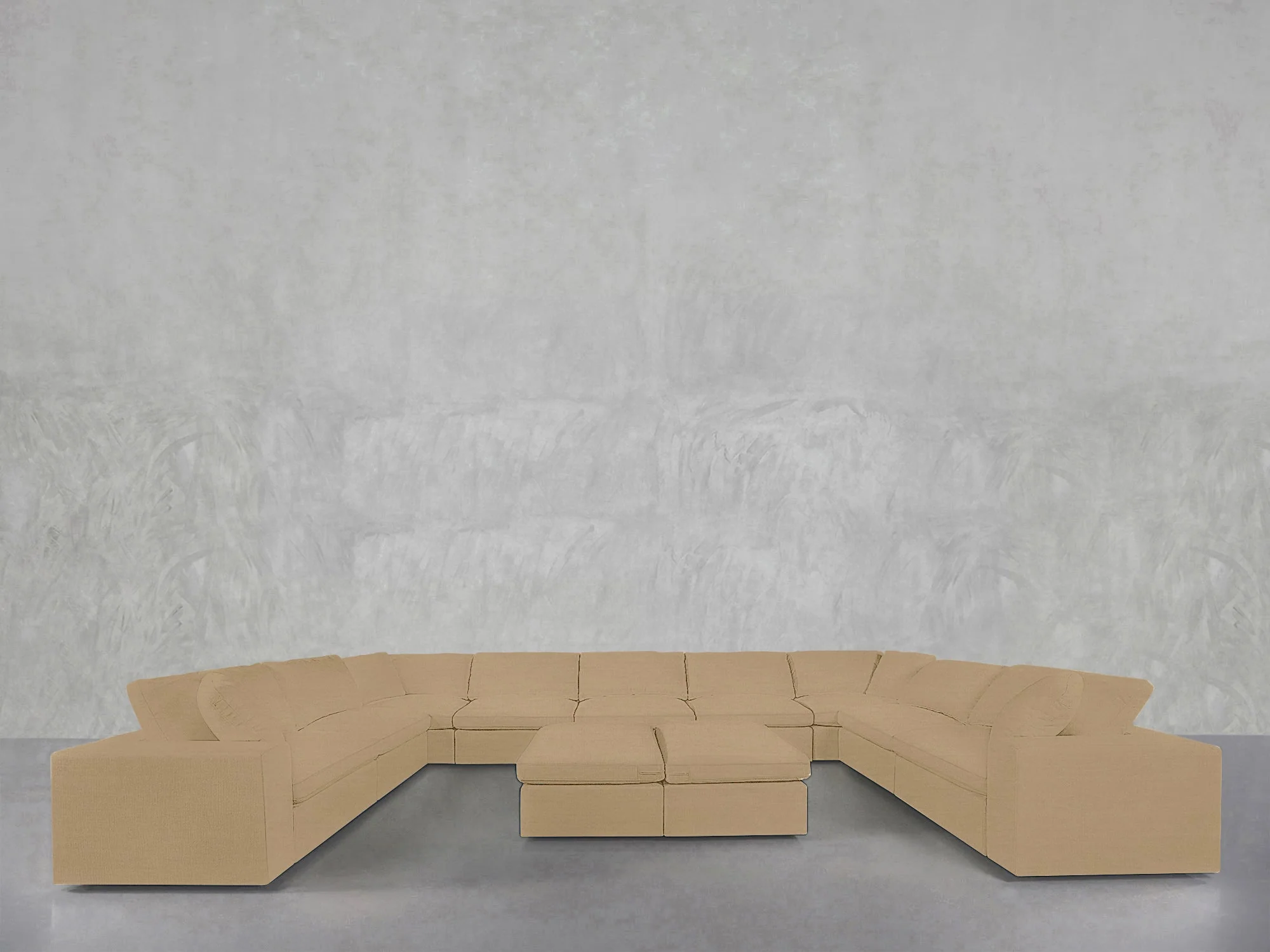 9-Seat Modular U-Sectional with Double Ottoman