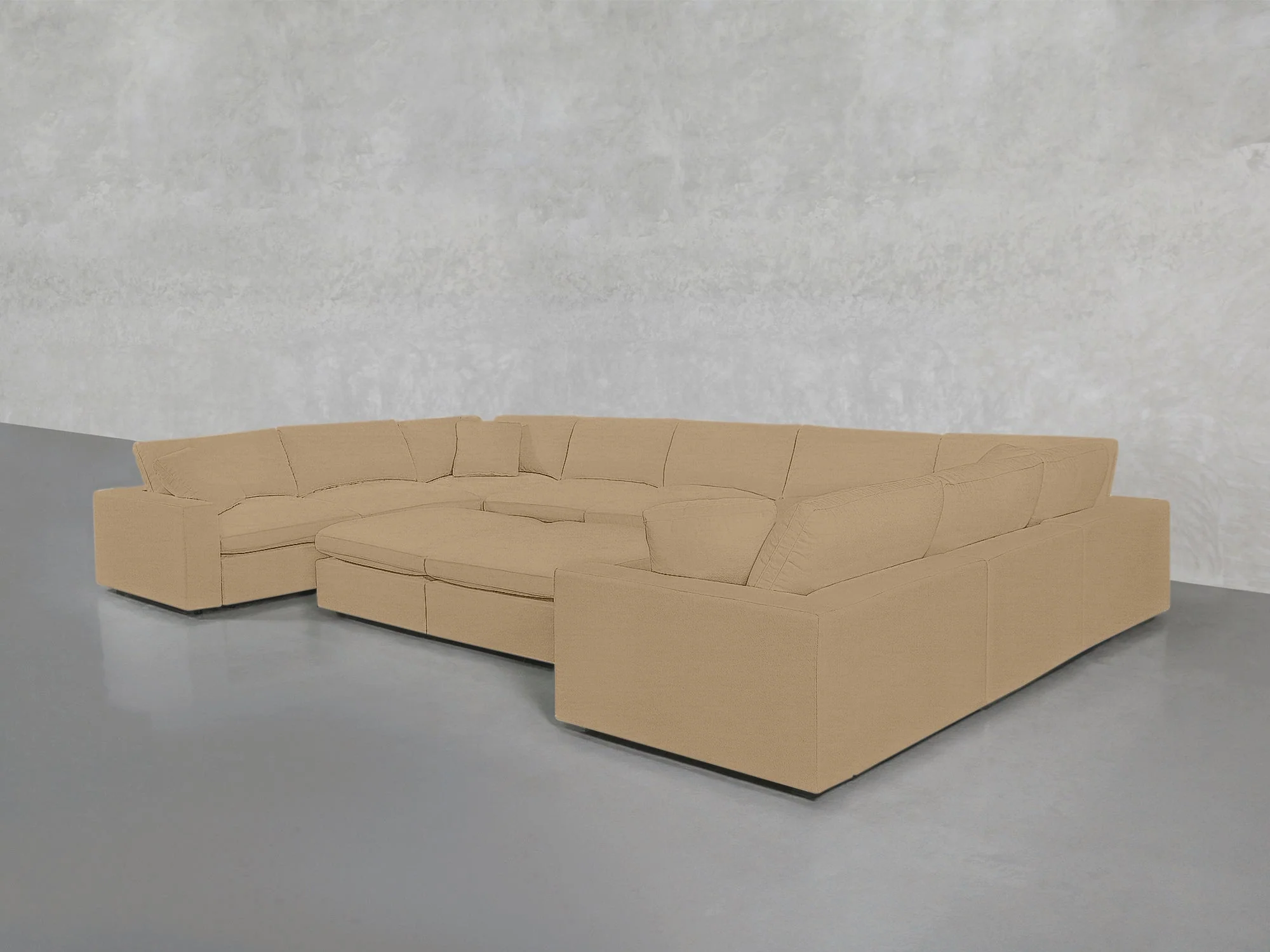9-Seat Modular U-Sectional with Double Ottoman
