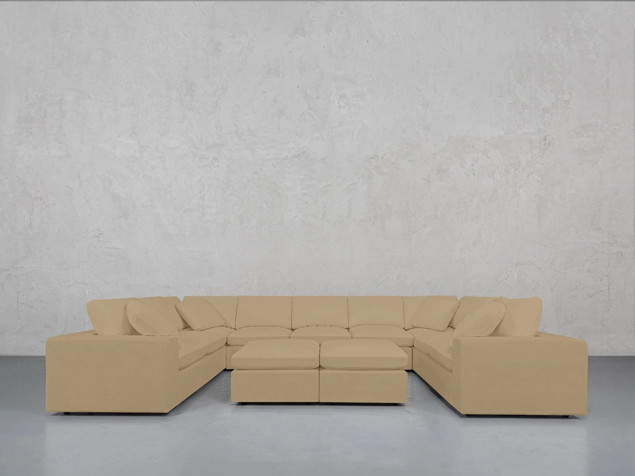 9-Seat Modular U-Sectional with Double Ottoman