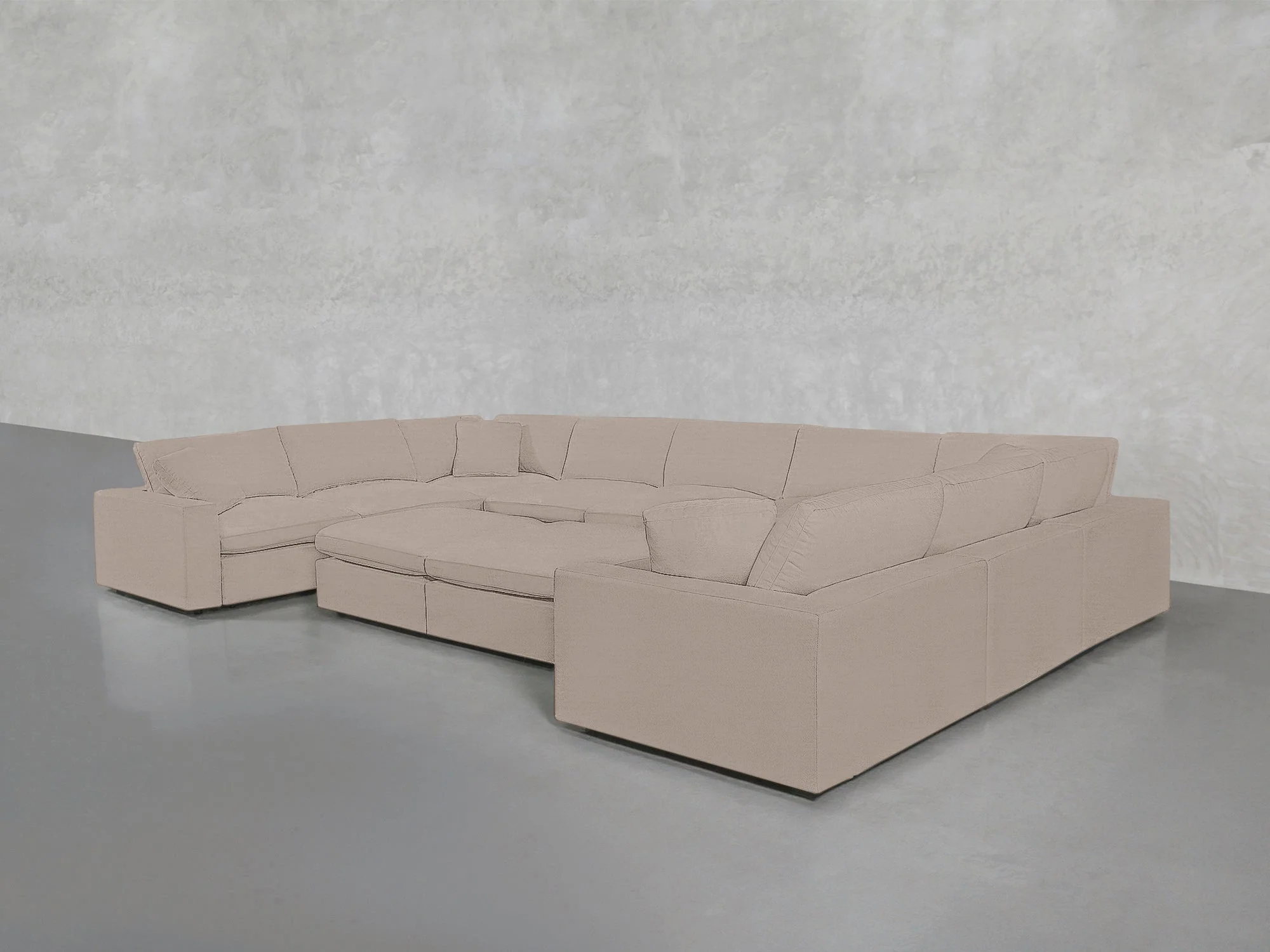 9-Seat Modular U-Sectional with Double Ottoman