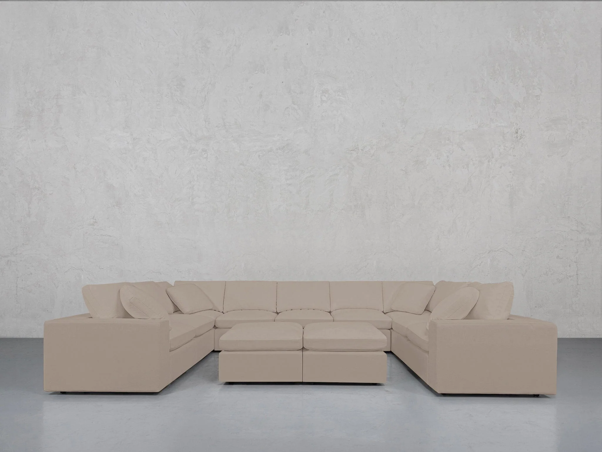9-Seat Modular U-Sectional with Double Ottoman