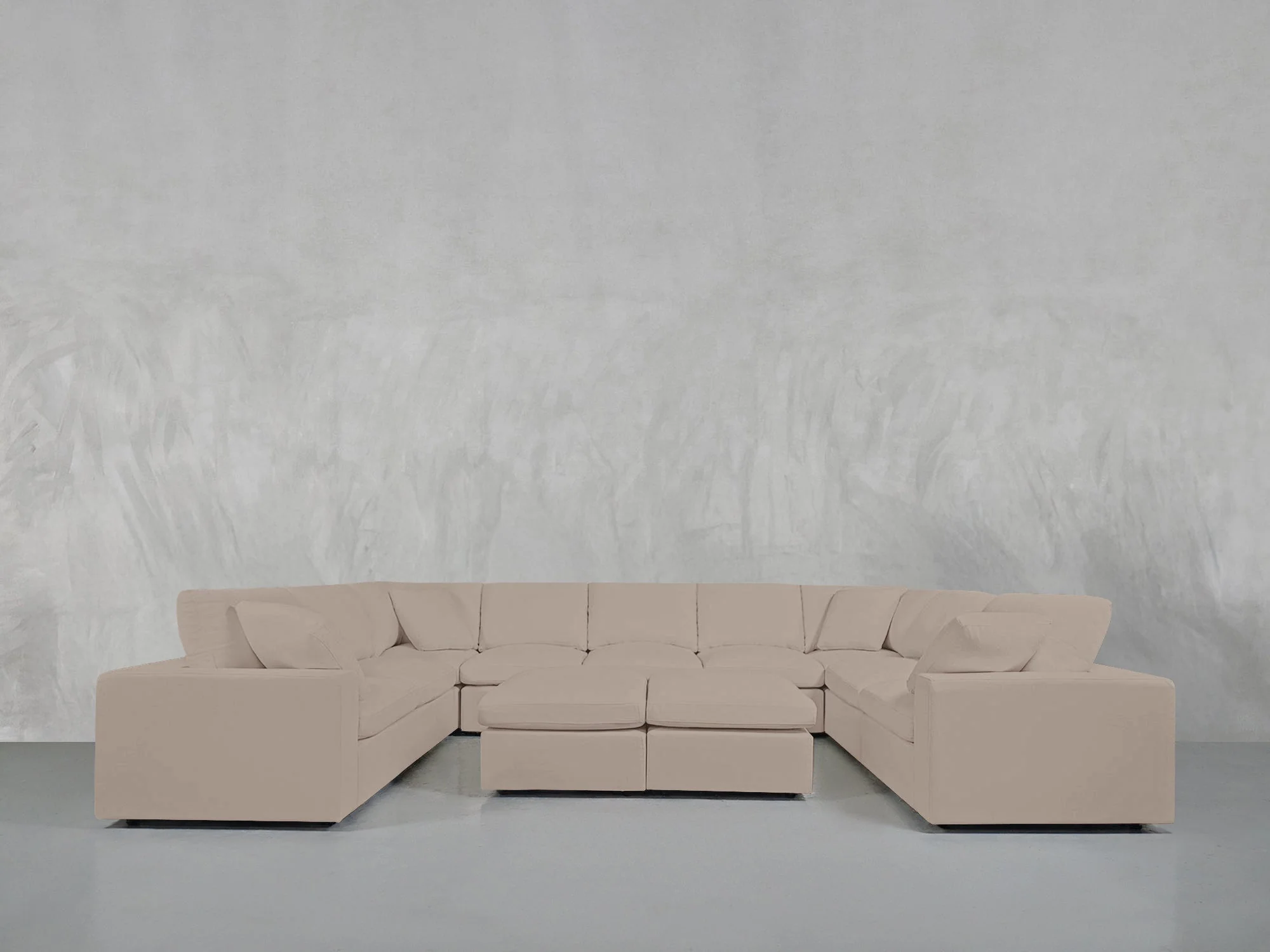 9-Seat Modular U-Sectional with Double Ottoman