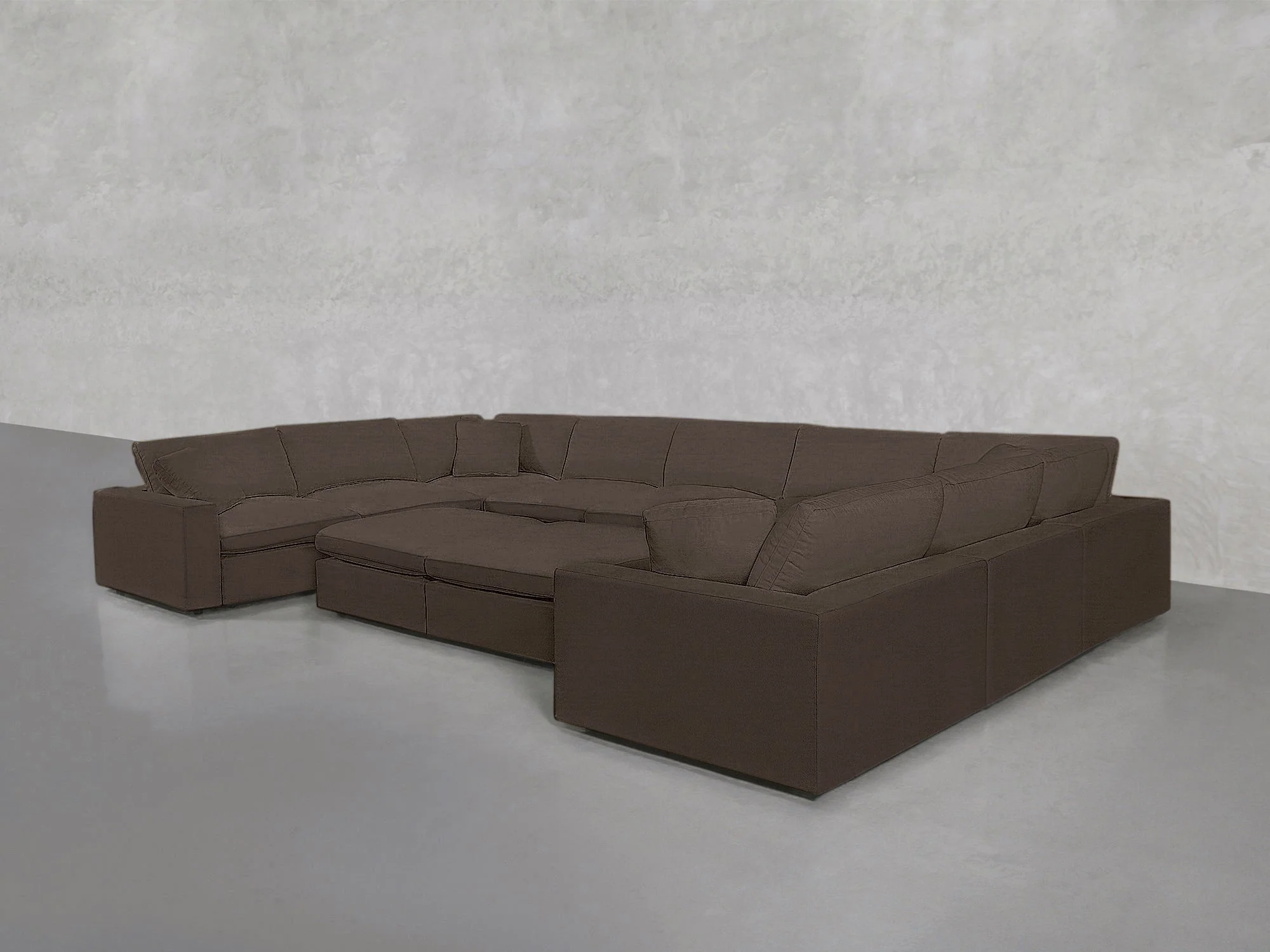 9-Seat Modular U-Sectional with Double Ottoman