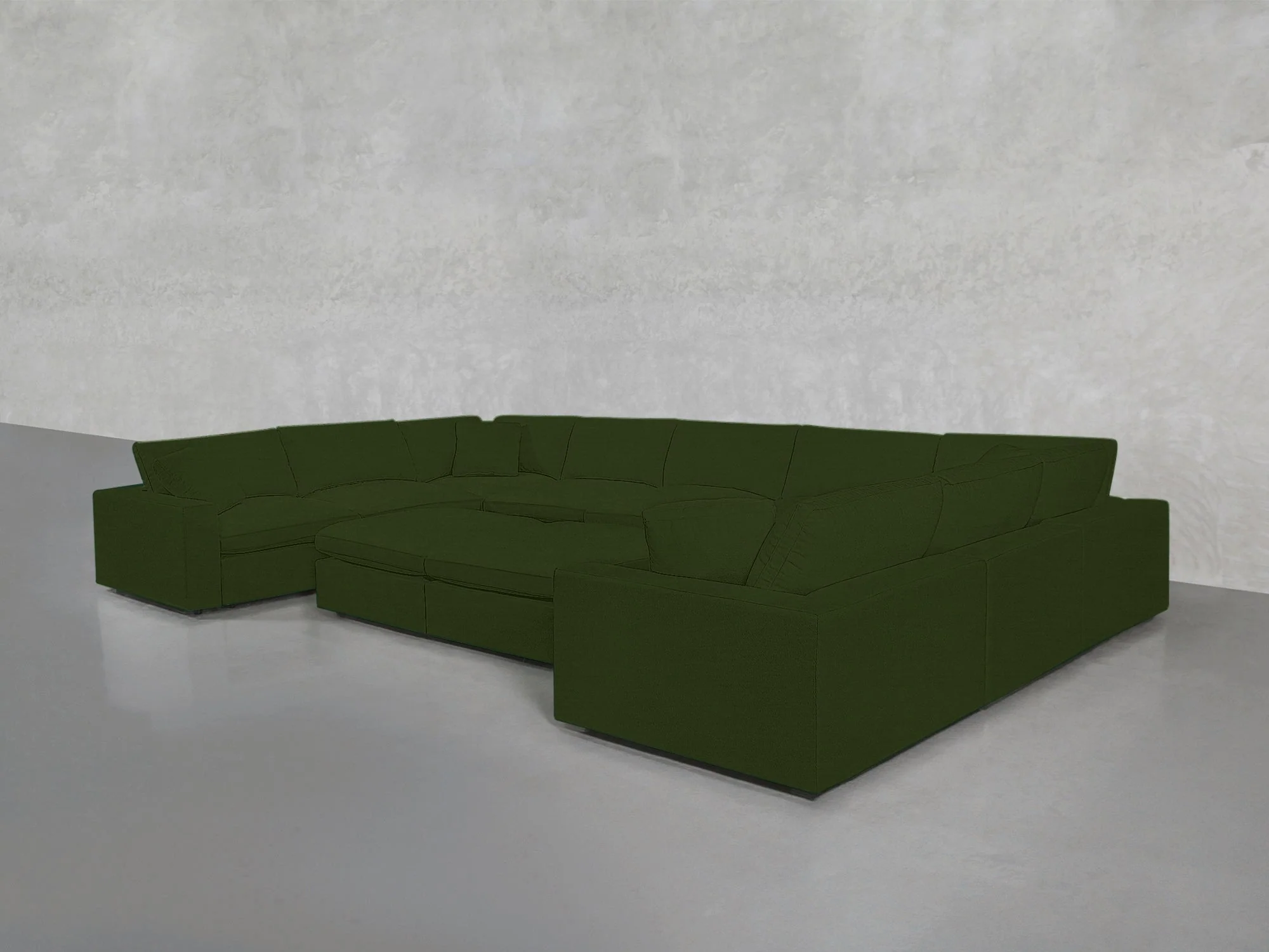 9-Seat Modular U-Sectional with Double Ottoman