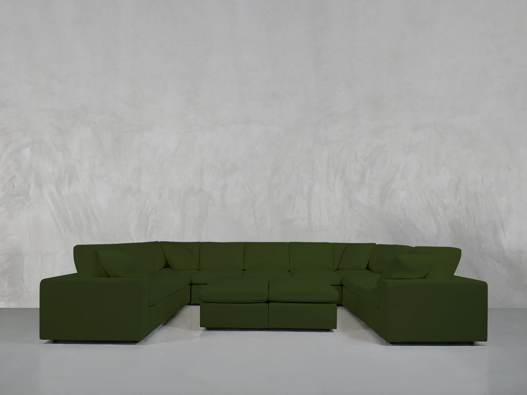9-Seat Modular U-Sectional with Double Ottoman