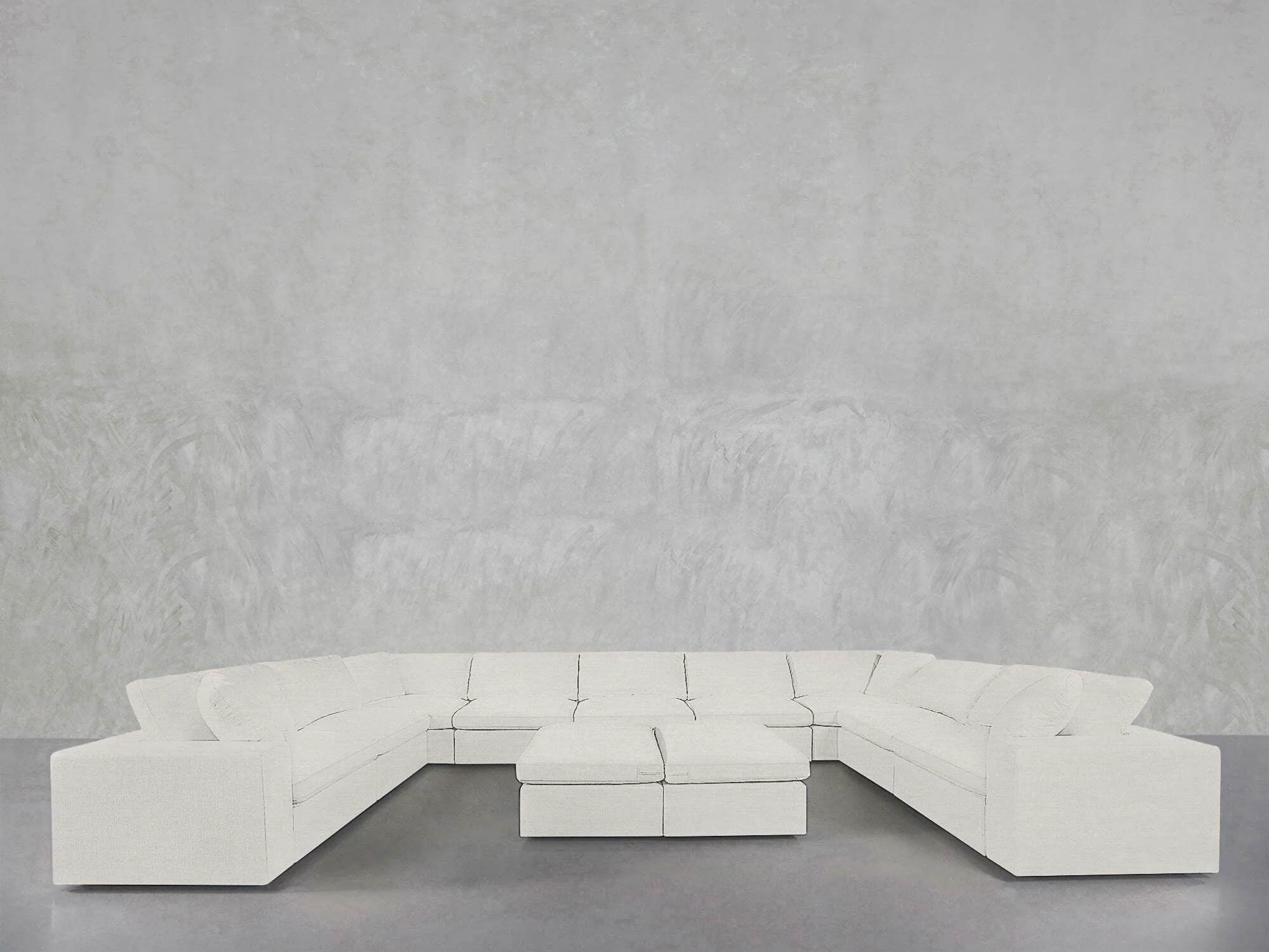 9-Seat Modular U-Sectional with Double Ottoman