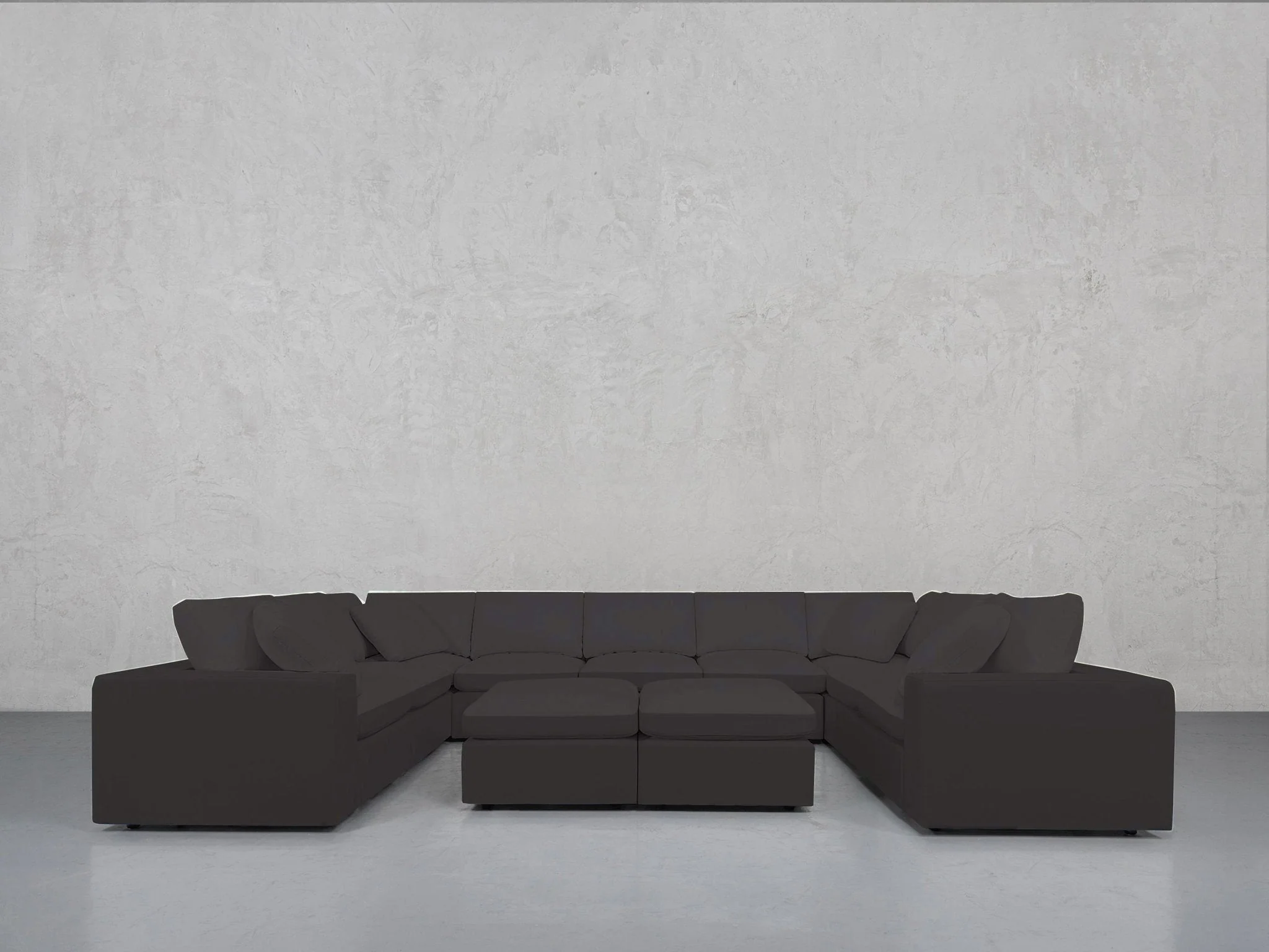 9-Seat Modular U-Sectional with Double Ottoman
