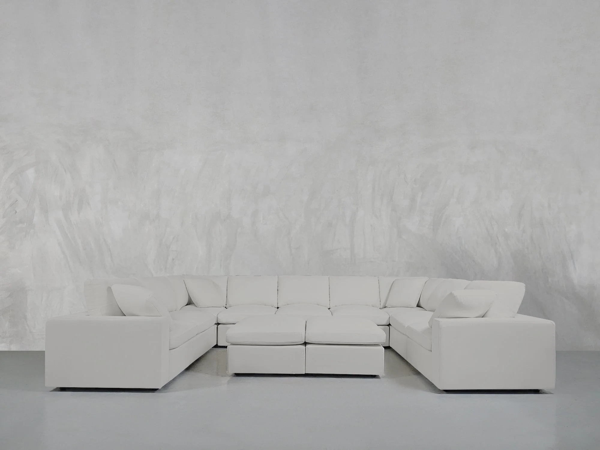 9-Seat Modular U-Sectional with Double Ottoman