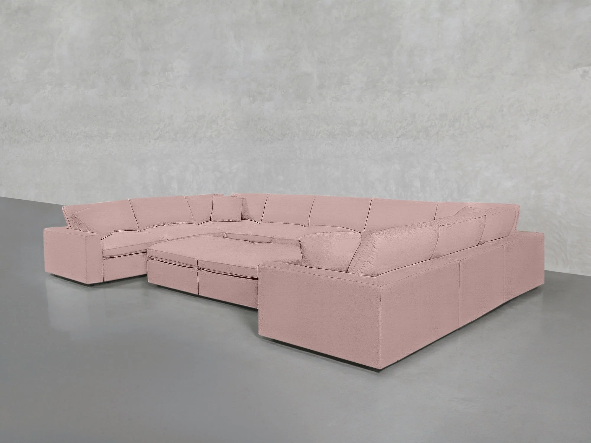 9-Seat Modular U-Sectional with Double Ottoman