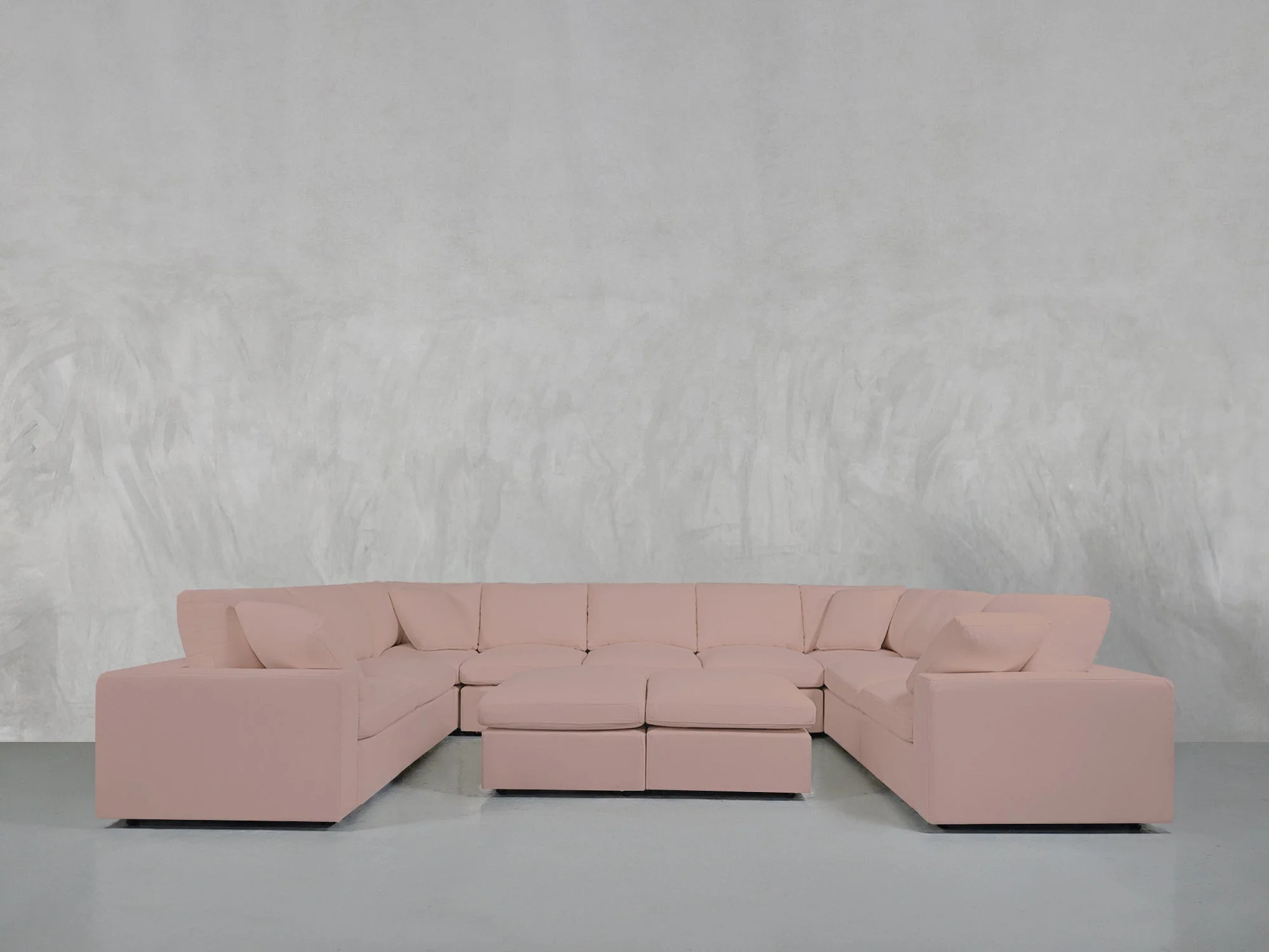 9-Seat Modular U-Sectional with Double Ottoman