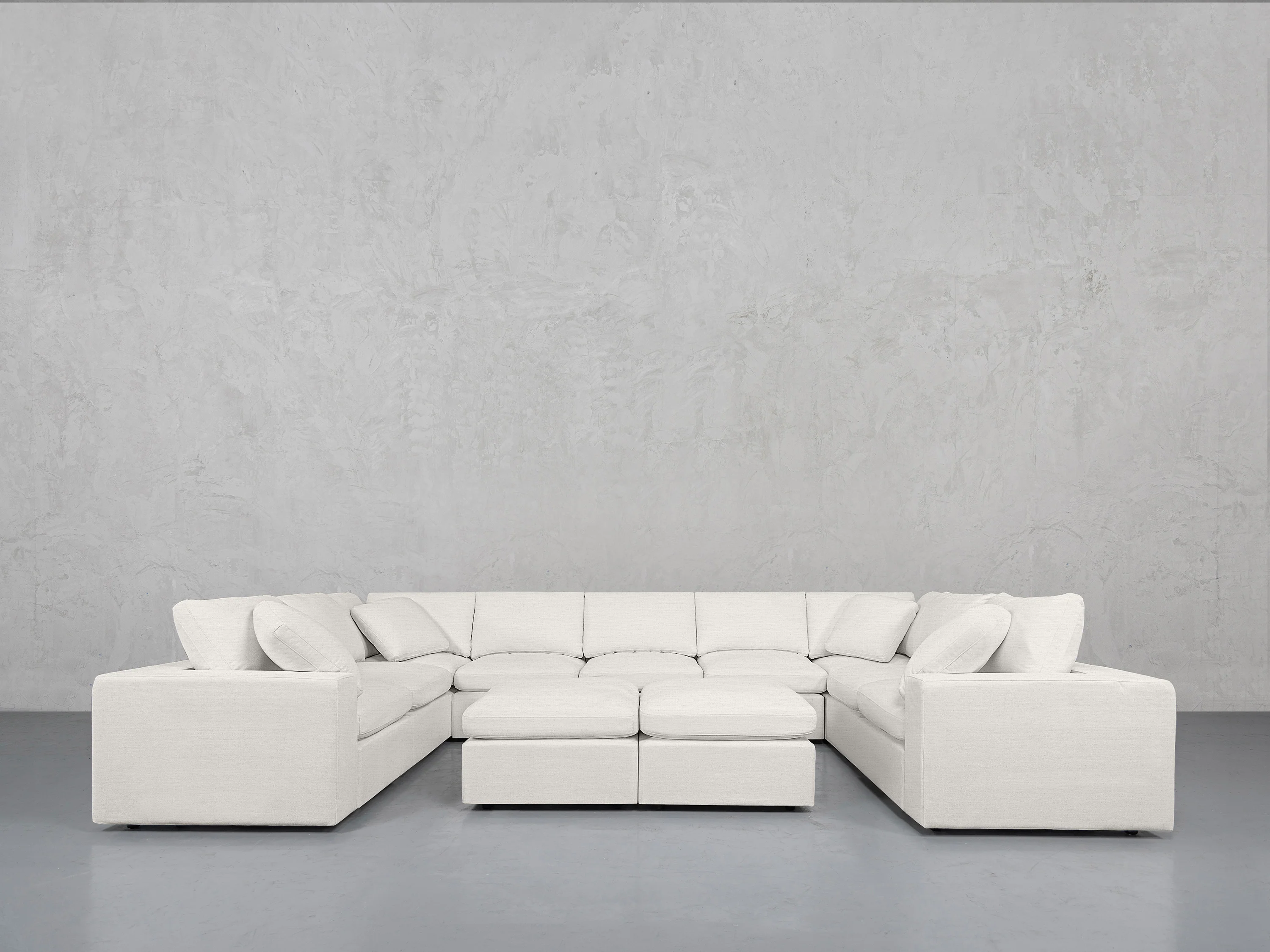9-Seat Modular U-Sectional with Double Ottoman