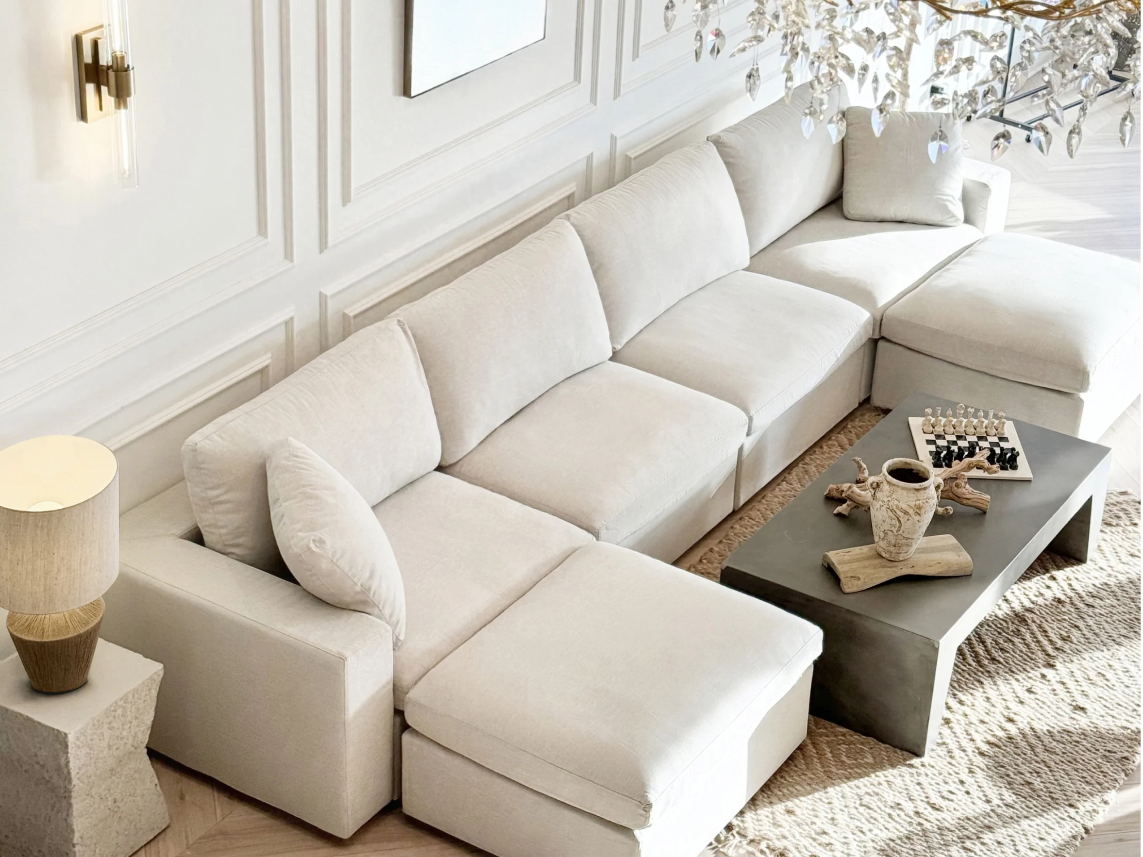 9-Seat Modular U-Sectional with Double Ottoman