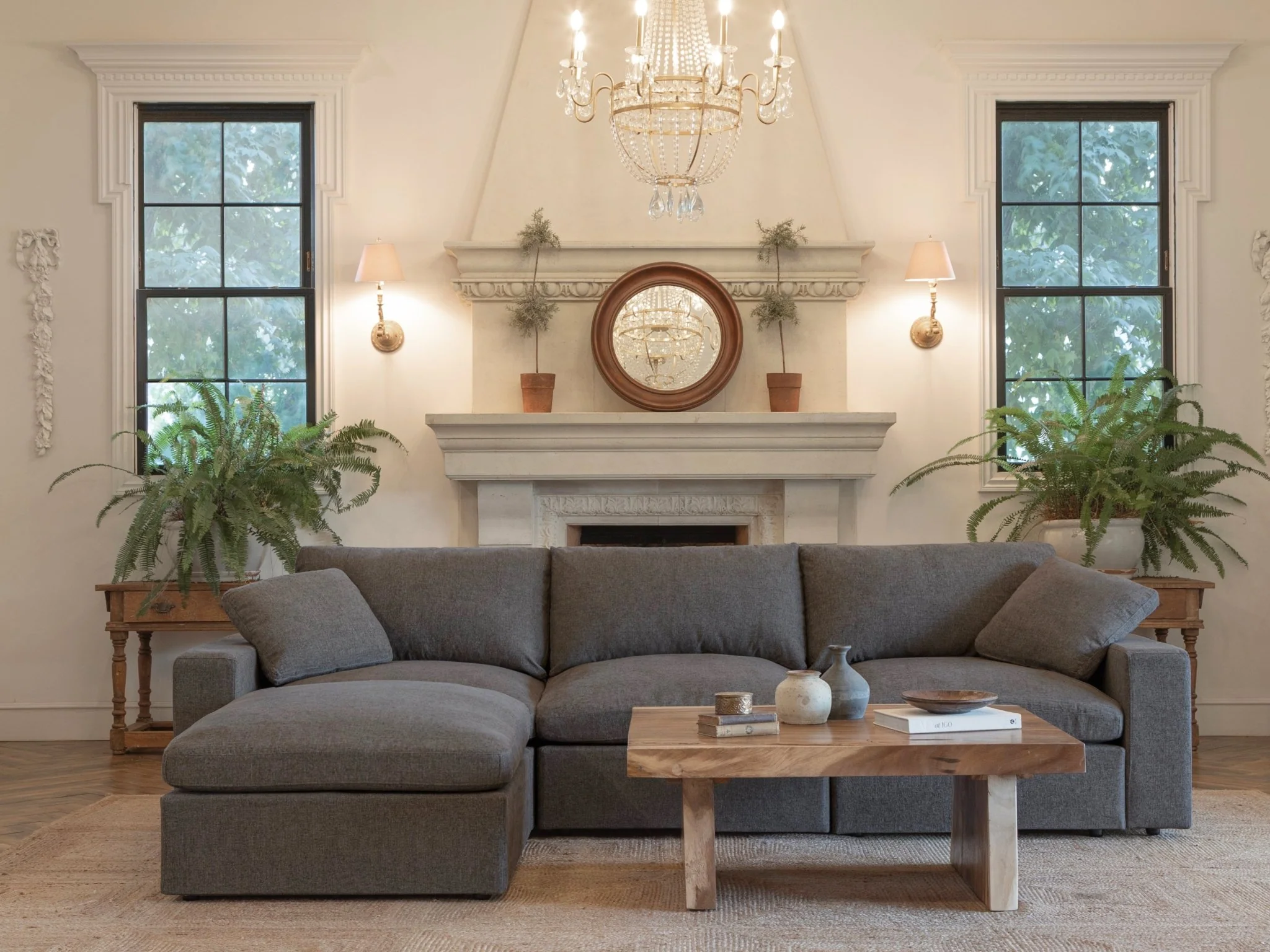 9-Seat Modular U-Sectional with Double Ottoman