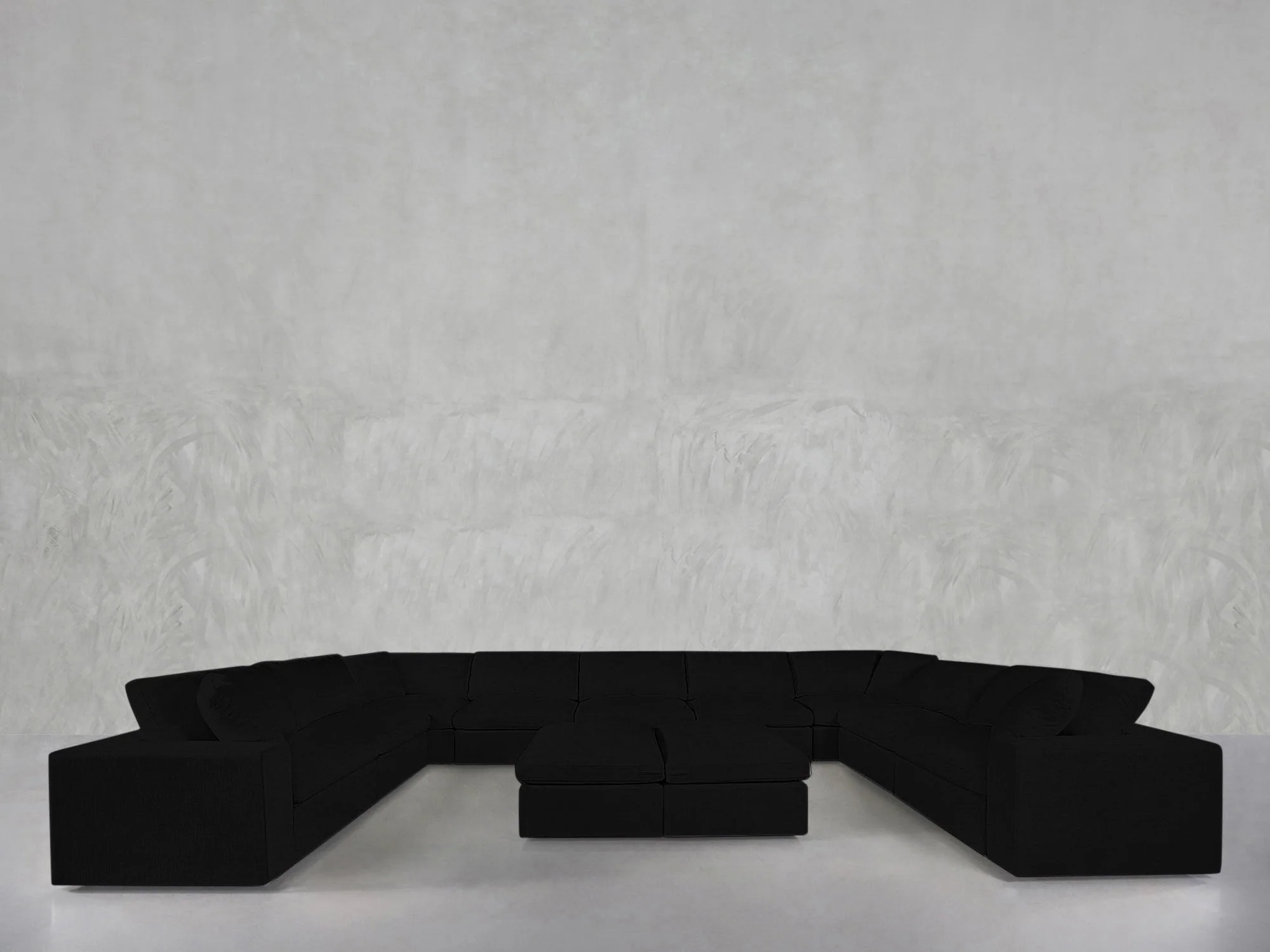 9-Seat Modular U-Sectional with Double Ottoman