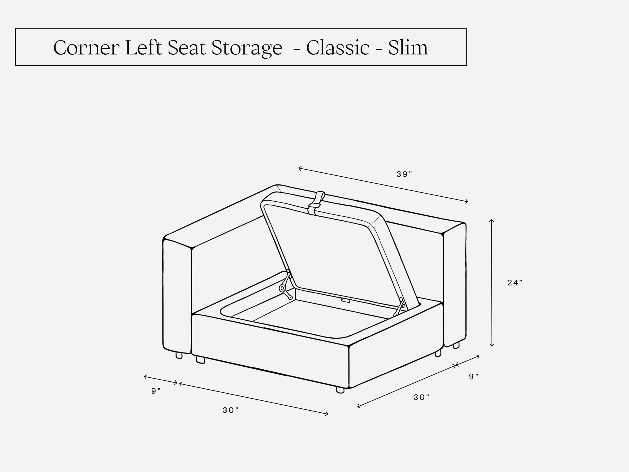 Corner Left Seat (Storage)