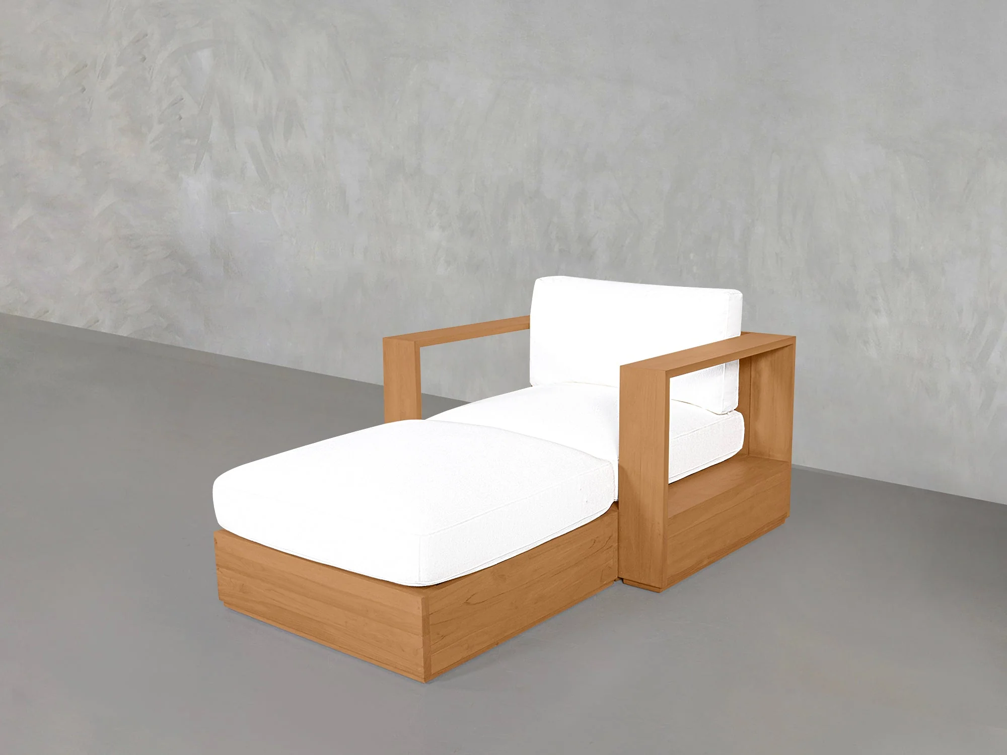Armchair with Ottoman Teak Outdoor