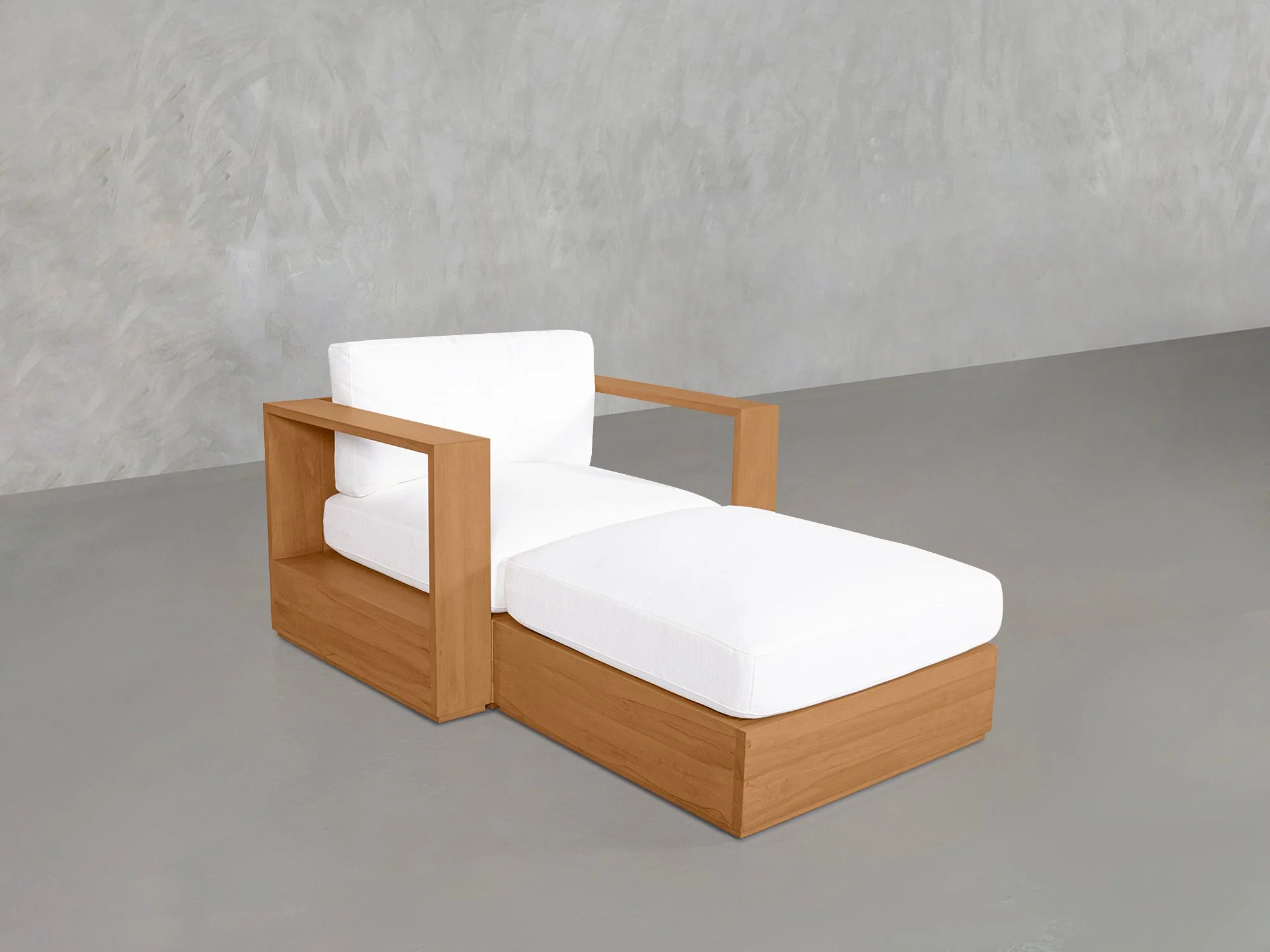 Armchair with Ottoman Teak Outdoor