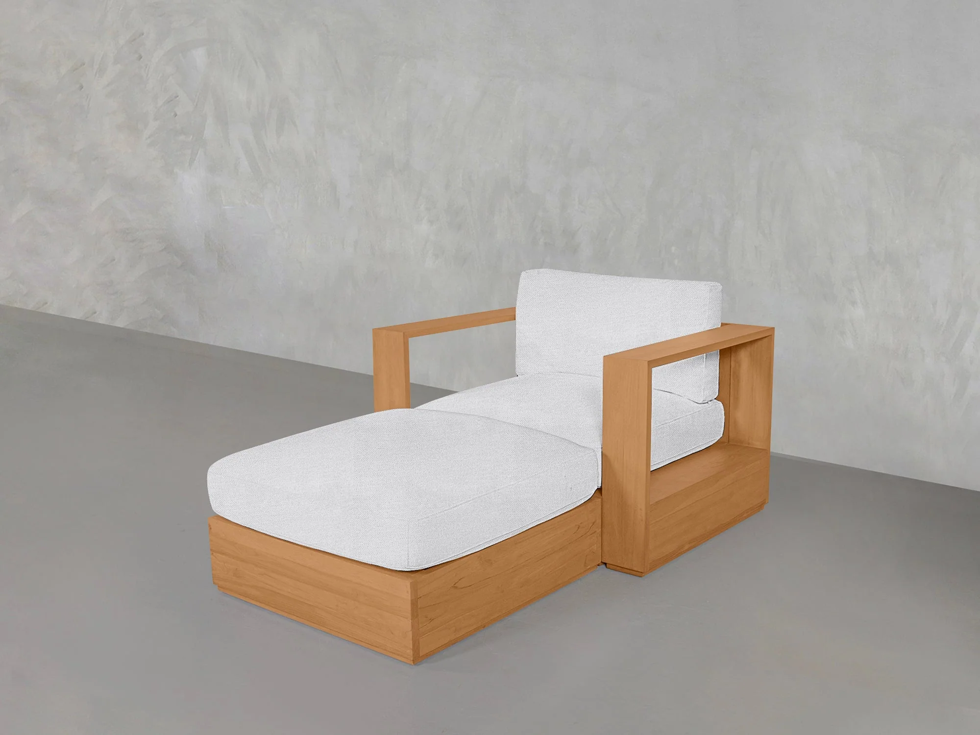 Armchair with Ottoman Teak Outdoor