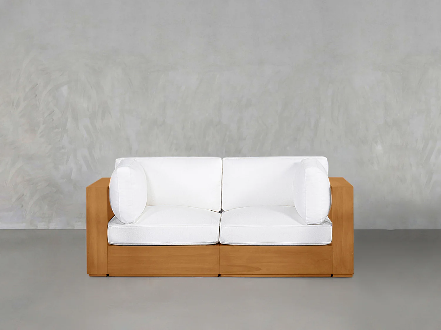 2-Seat Modular Loveseat Teak Outdoor