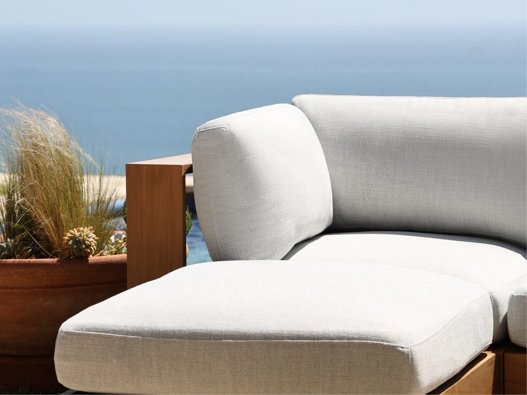 2-Seat Modular Loveseat Teak Outdoor