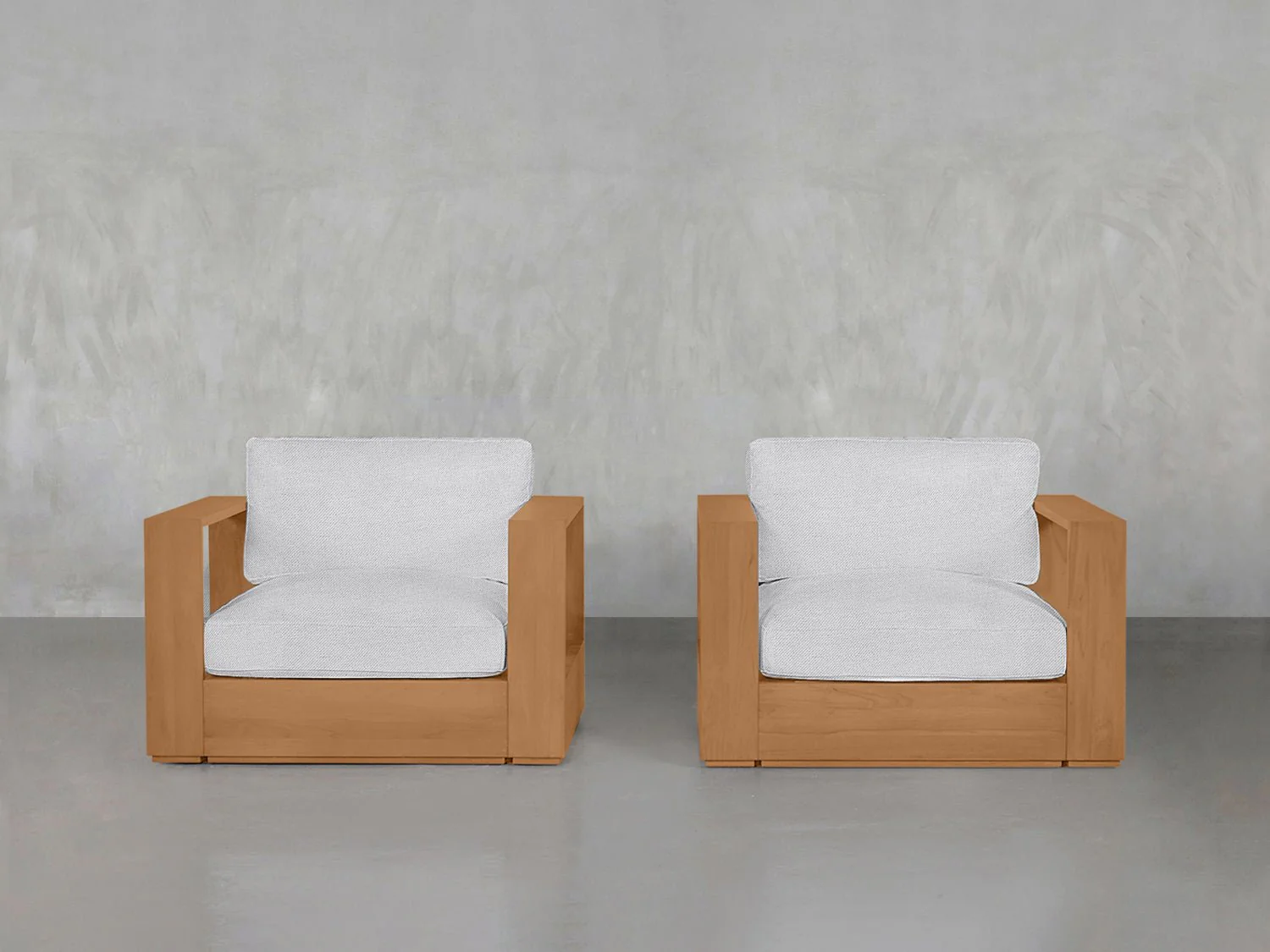 Double Armchairs Teak Outdoor