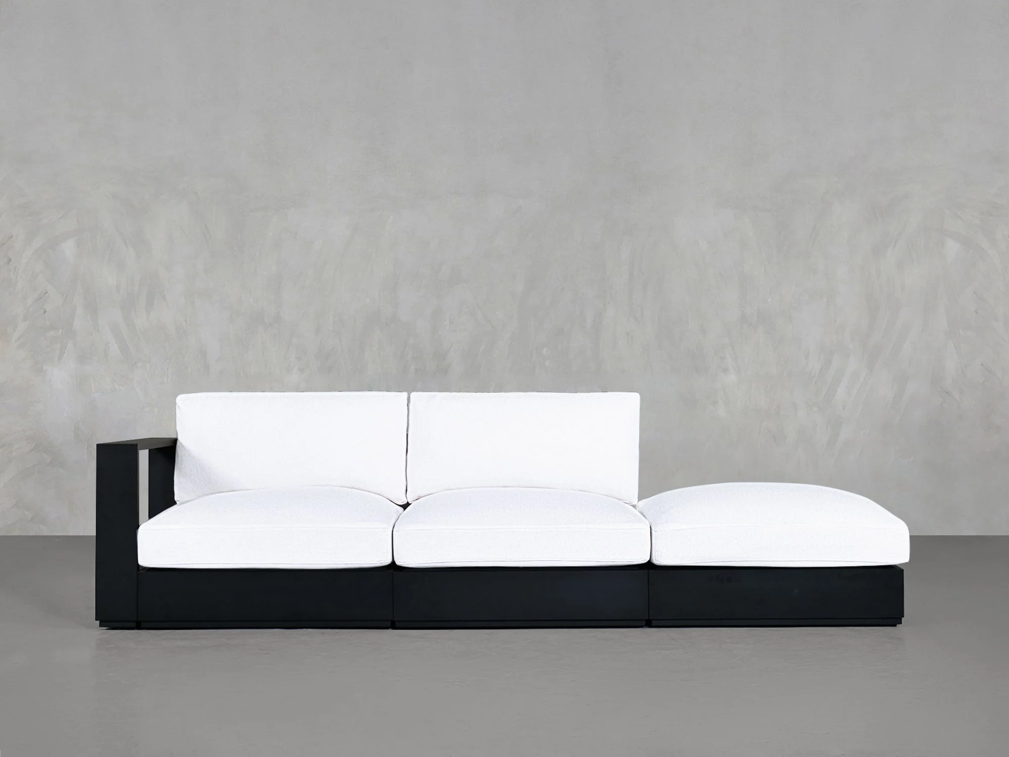 3-Seat Modular Lounger Sofa Aluminum Outdoor