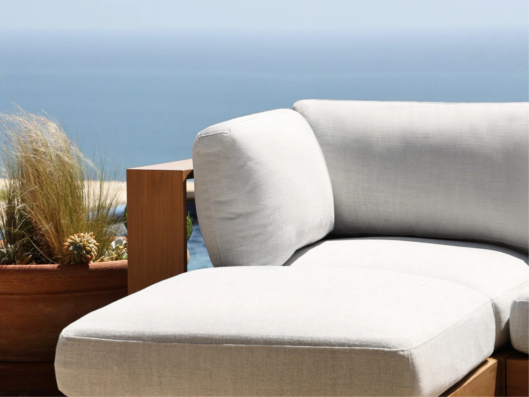 4-Seat Modular Chaise Sectional Teak Outdoor