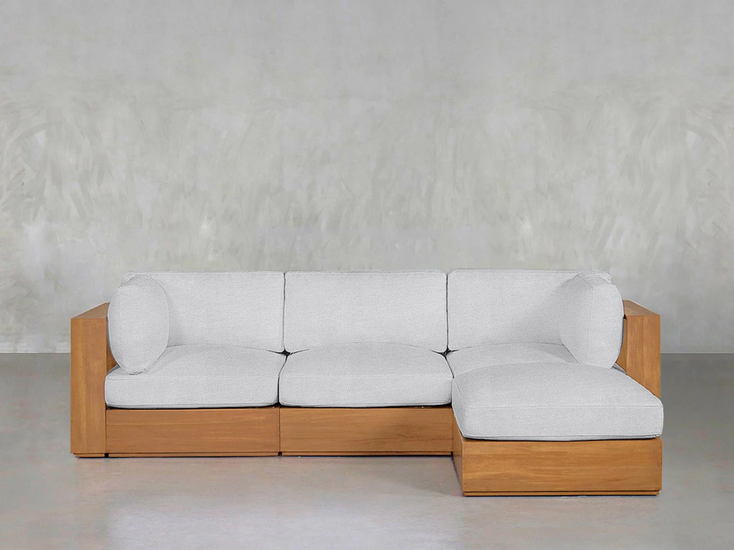 4-Seat Modular Chaise Sectional Teak Outdoor