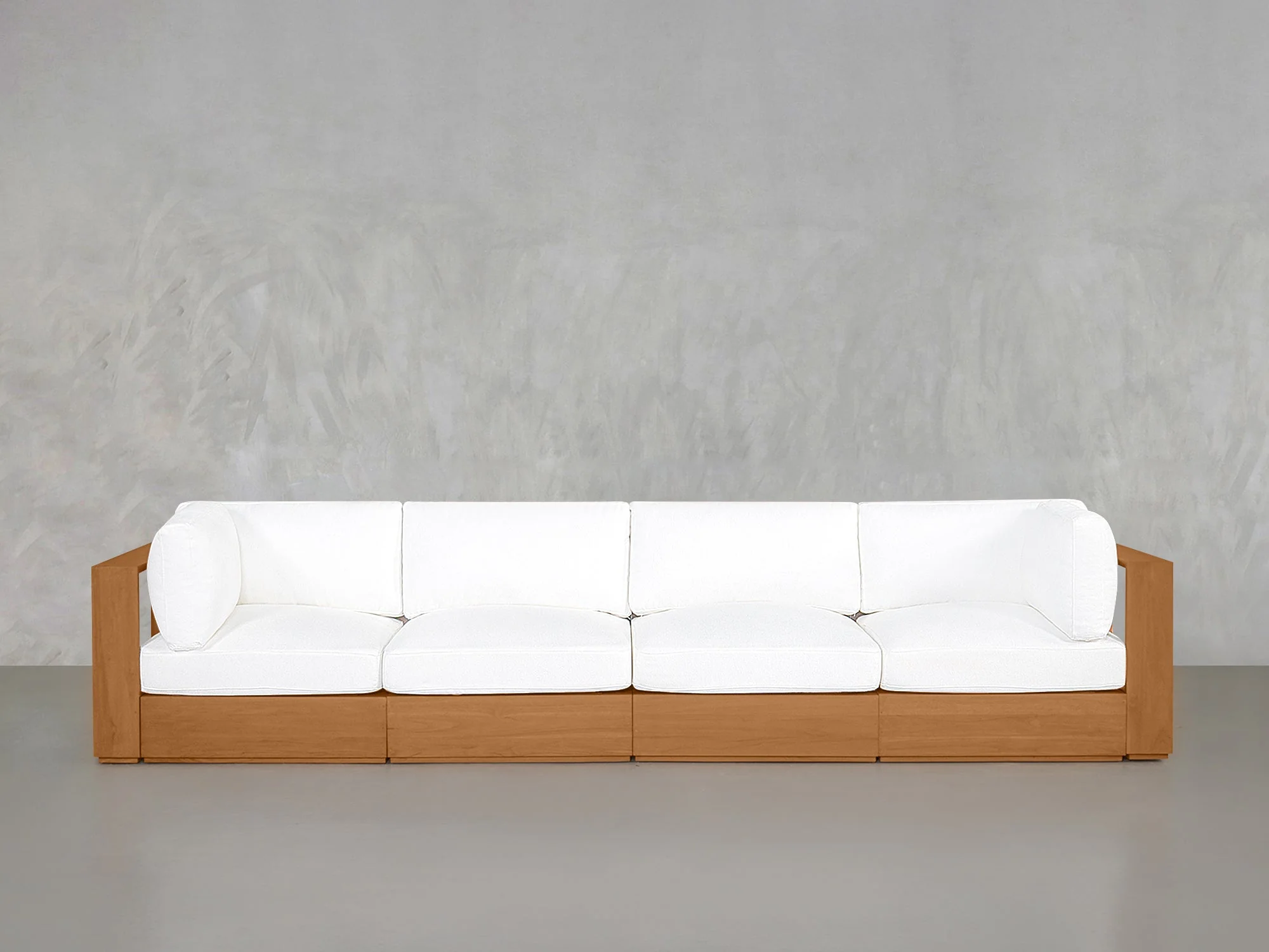 4-Seat Modular Sofa Teak Outdoor
