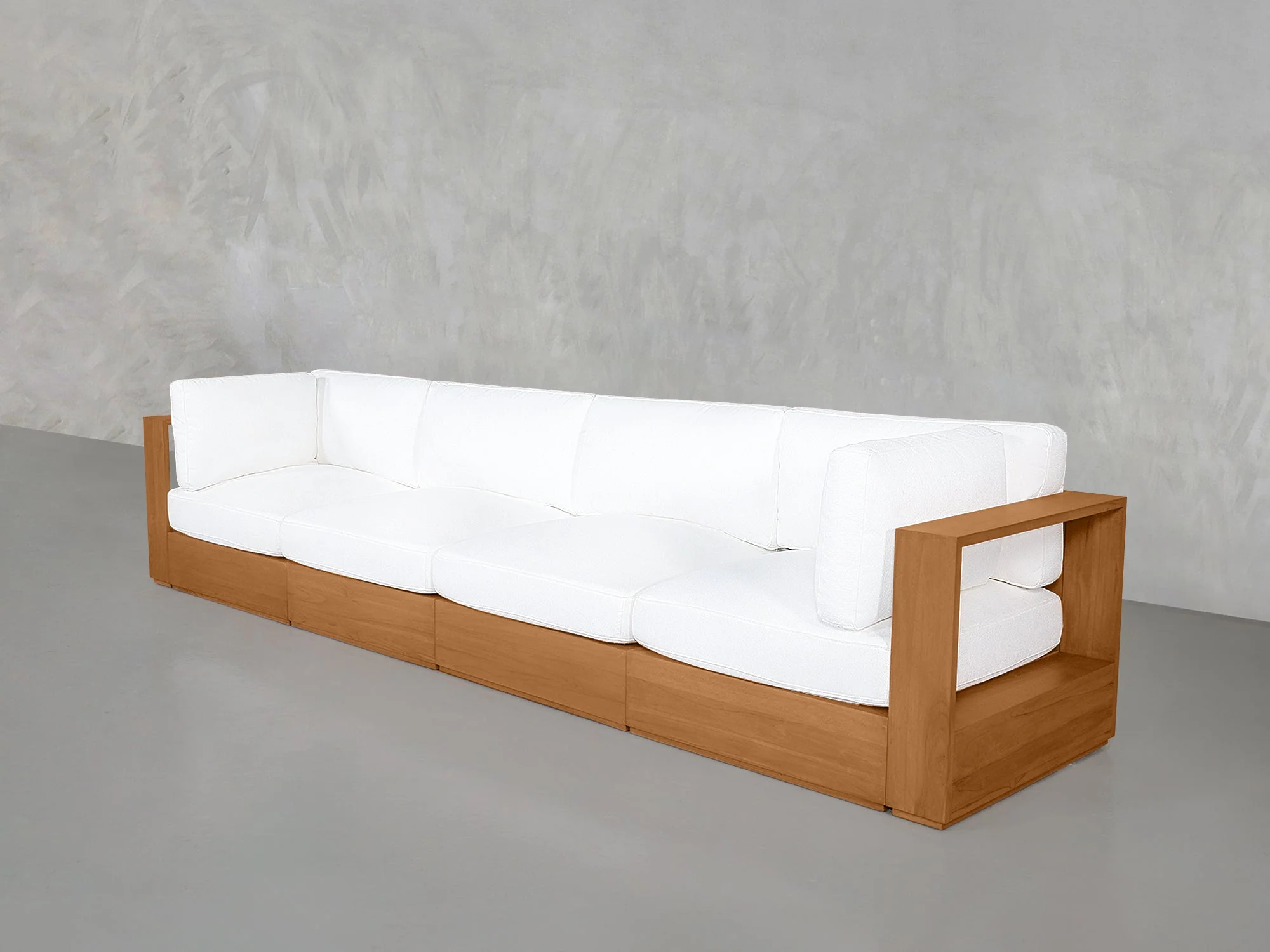 4-Seat Modular Sofa Teak Outdoor