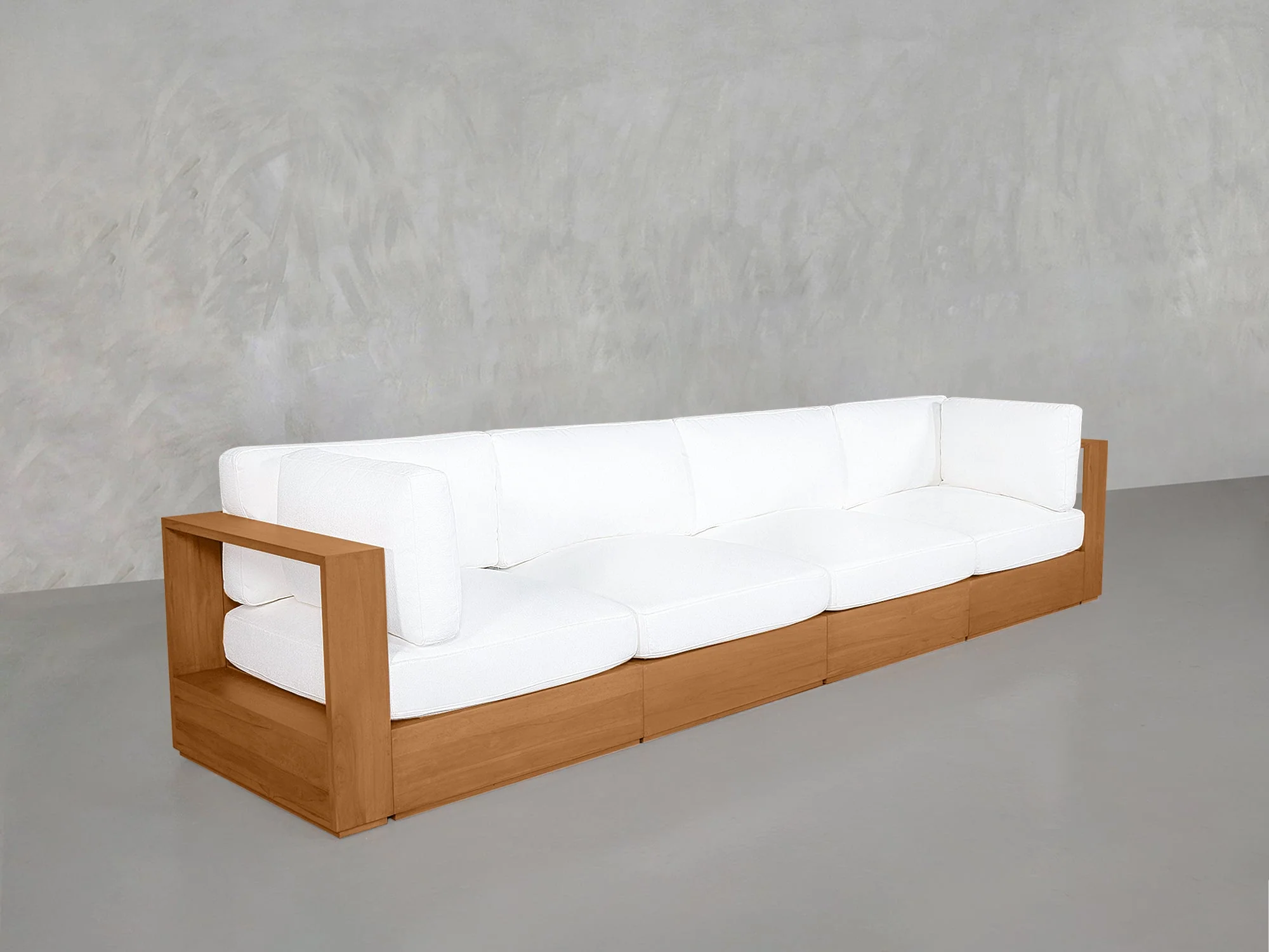 4-Seat Modular Sofa Teak Outdoor