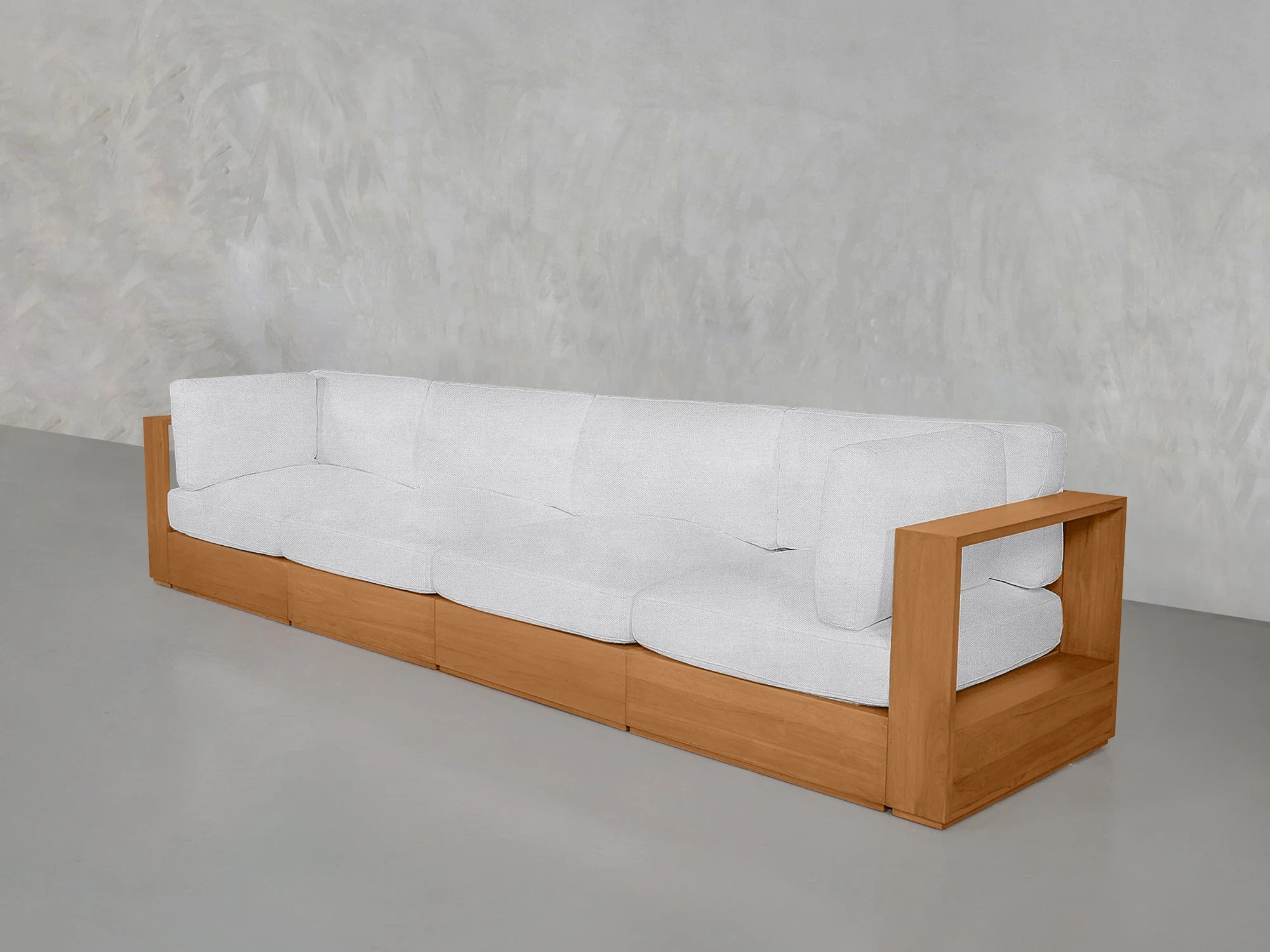 4-Seat Modular Sofa Teak Outdoor