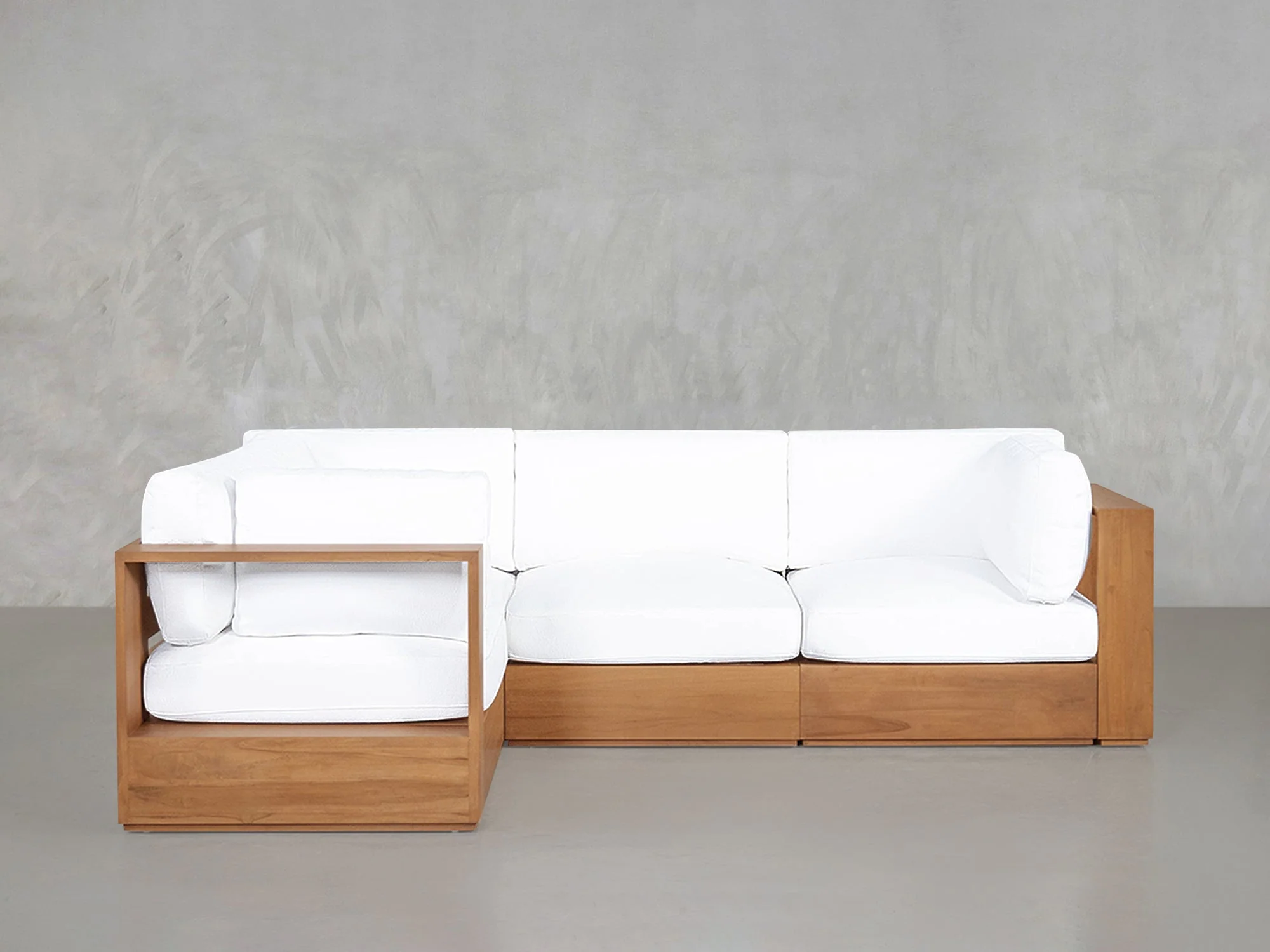 4-Seat Modular Corner Sectional Teak Outdoor