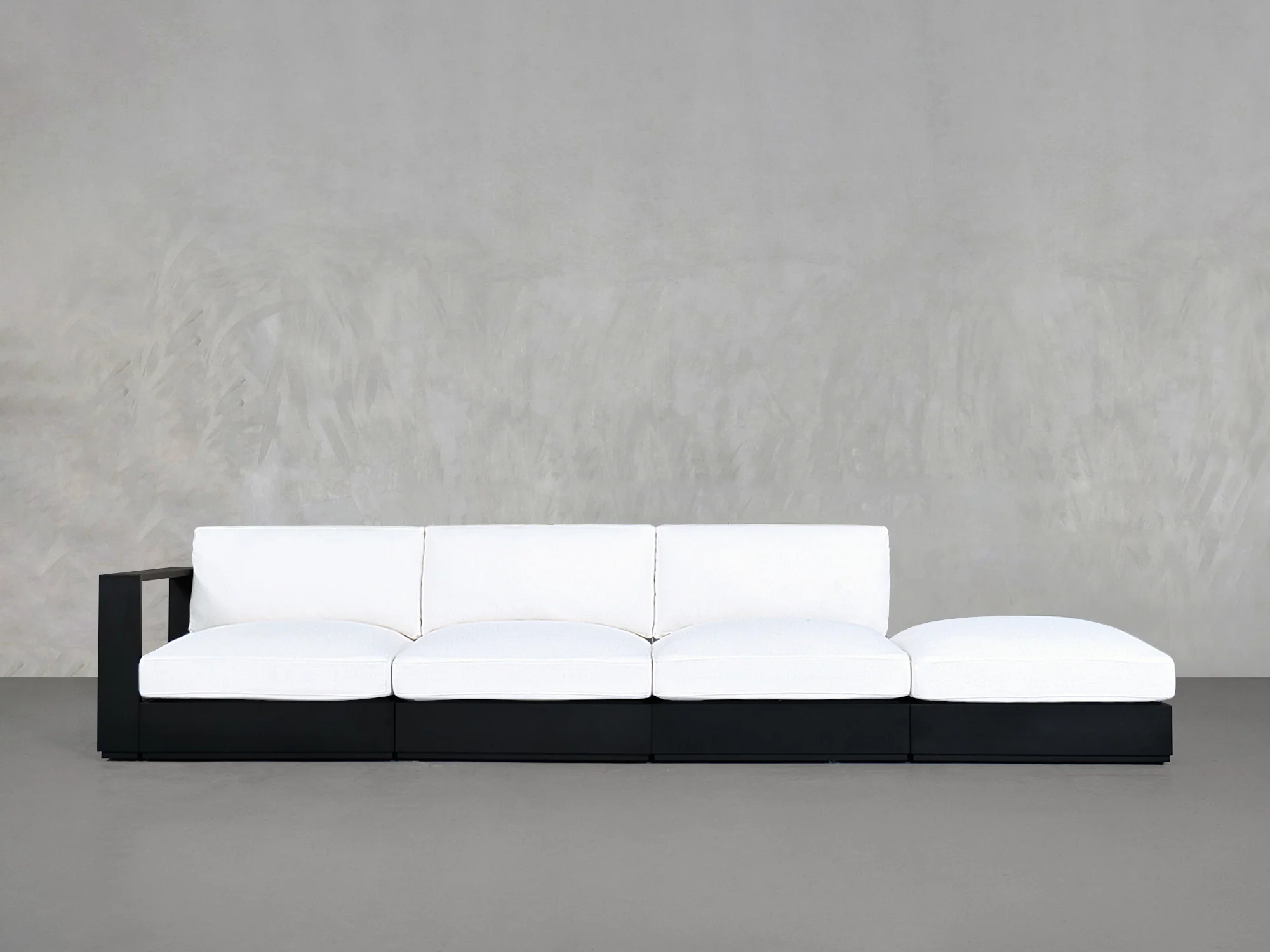 4-Seat Modular Lounger Sofa Aluminum Outdoor