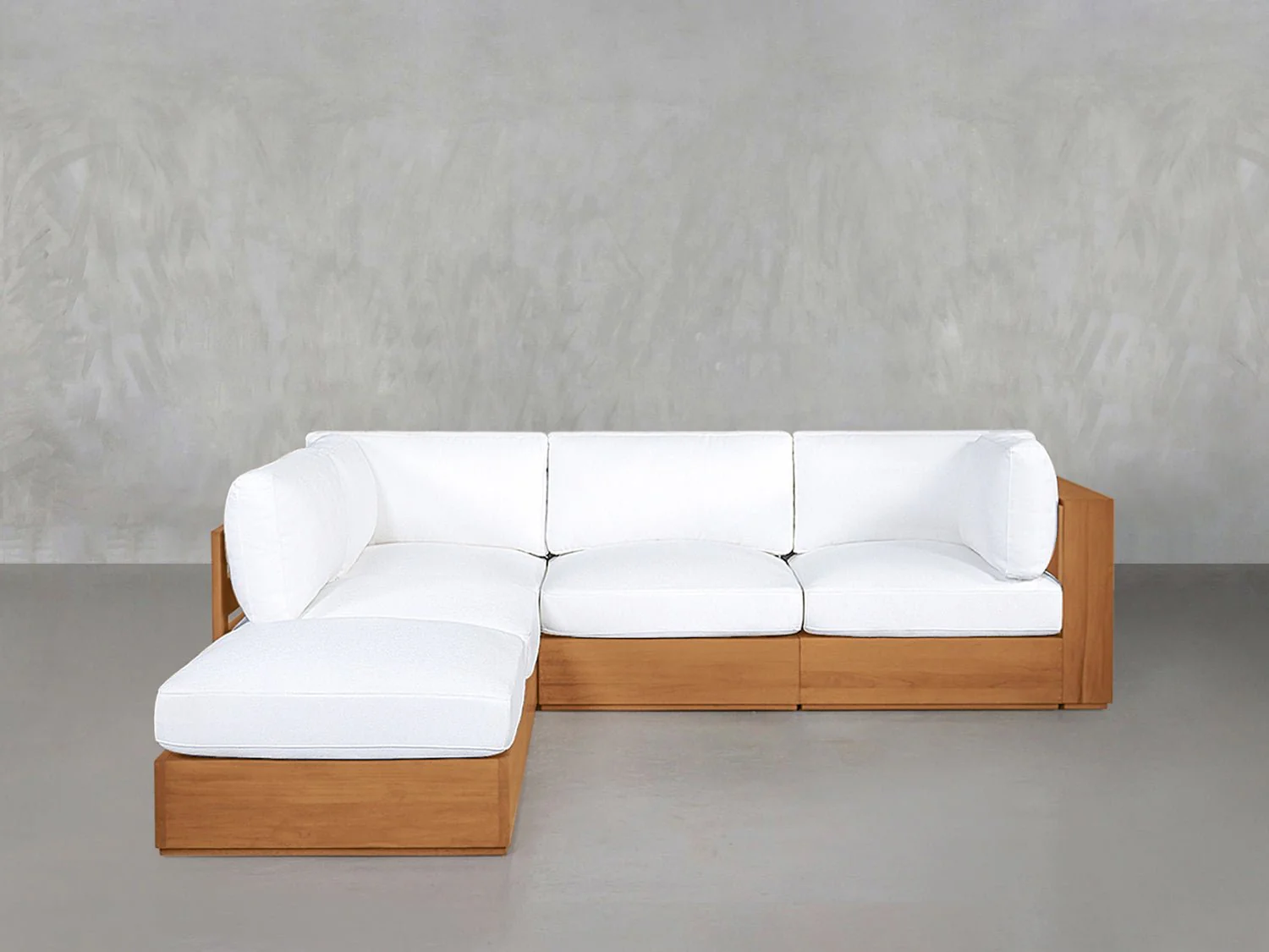 5-Seat Modular Corner Lounger Sectional Teak Outdoor