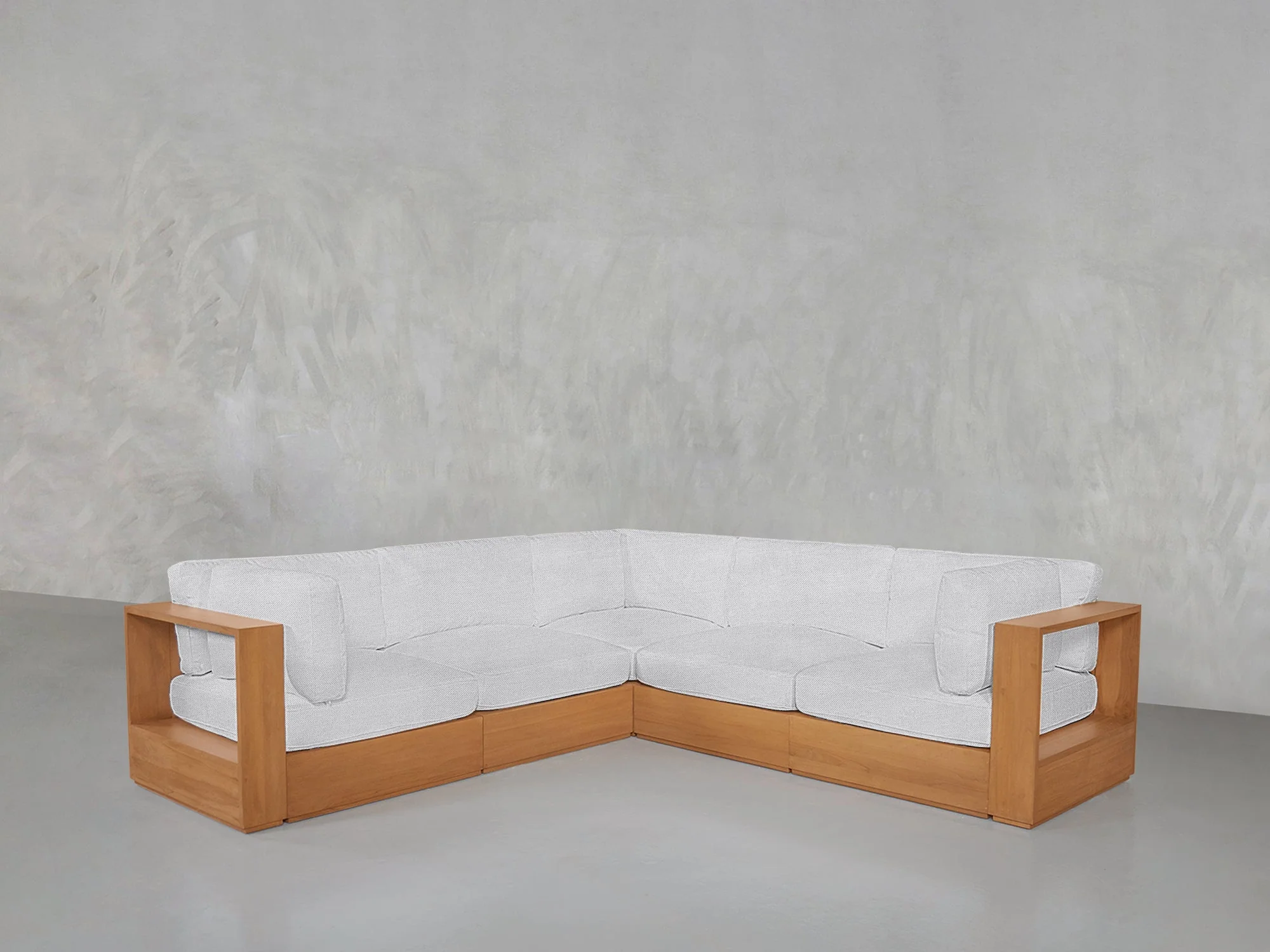 5-Seat Modular Corner Sectional Teak Outdoor