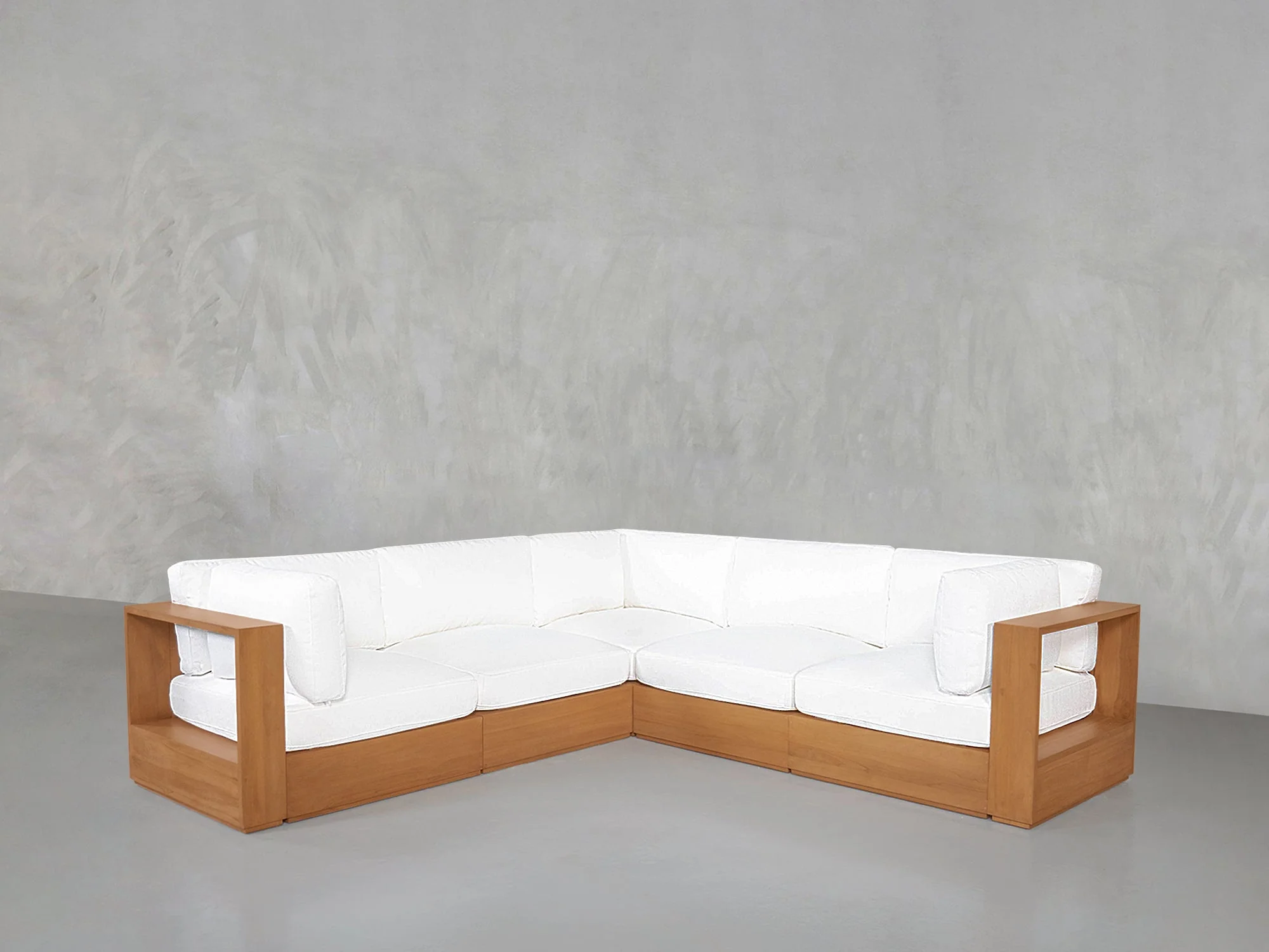 5-Seat Modular Corner Sectional Teak Outdoor