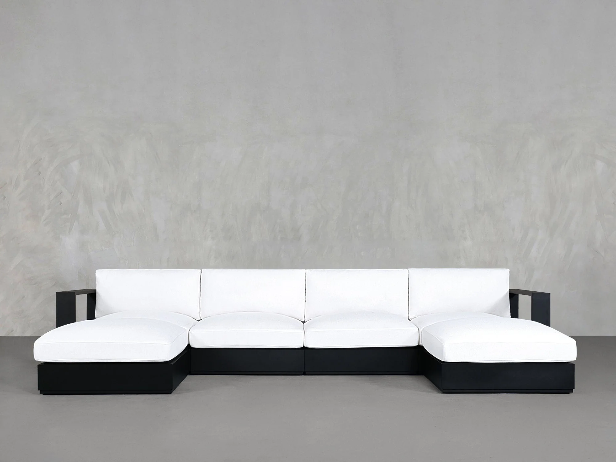6-Seat Modular Double Chaise Sectional Aluminum Outdoor