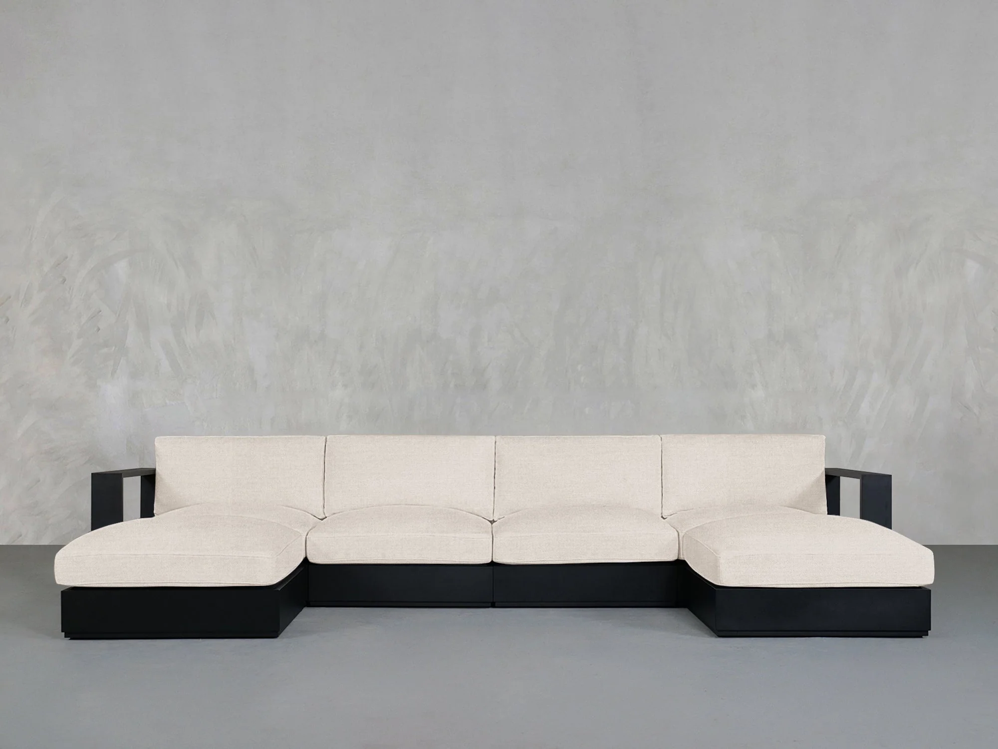 6-Seat Modular Double Chaise Sectional Aluminum Outdoor