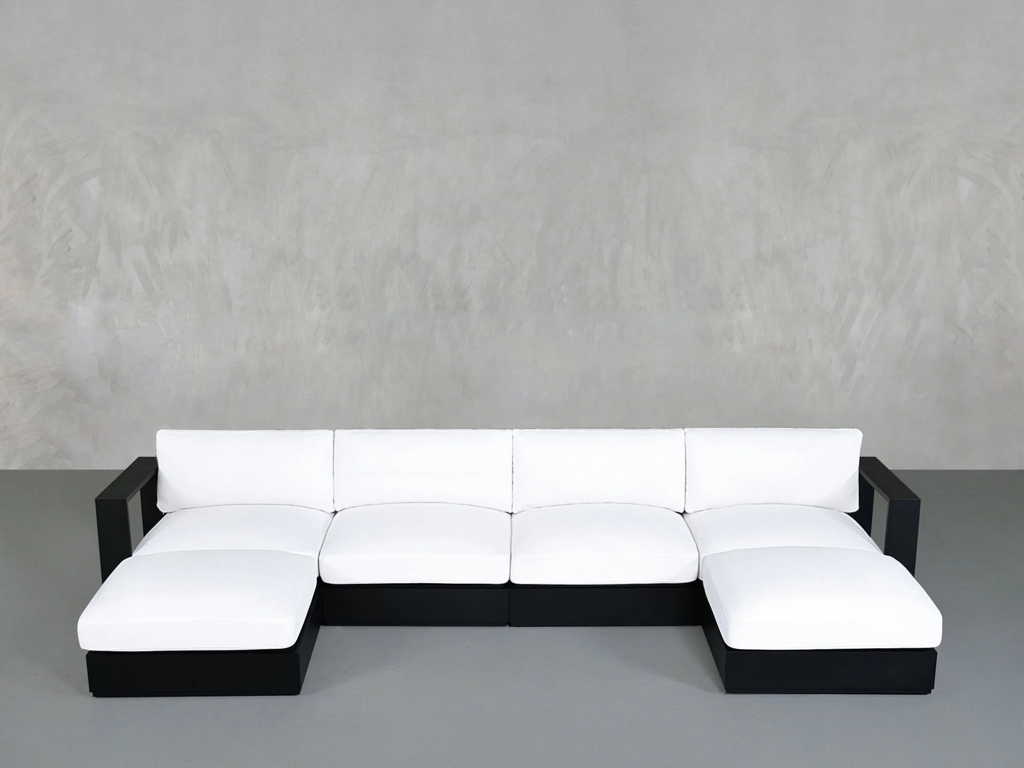 6-Seat Modular Double Chaise Sectional Aluminum Outdoor