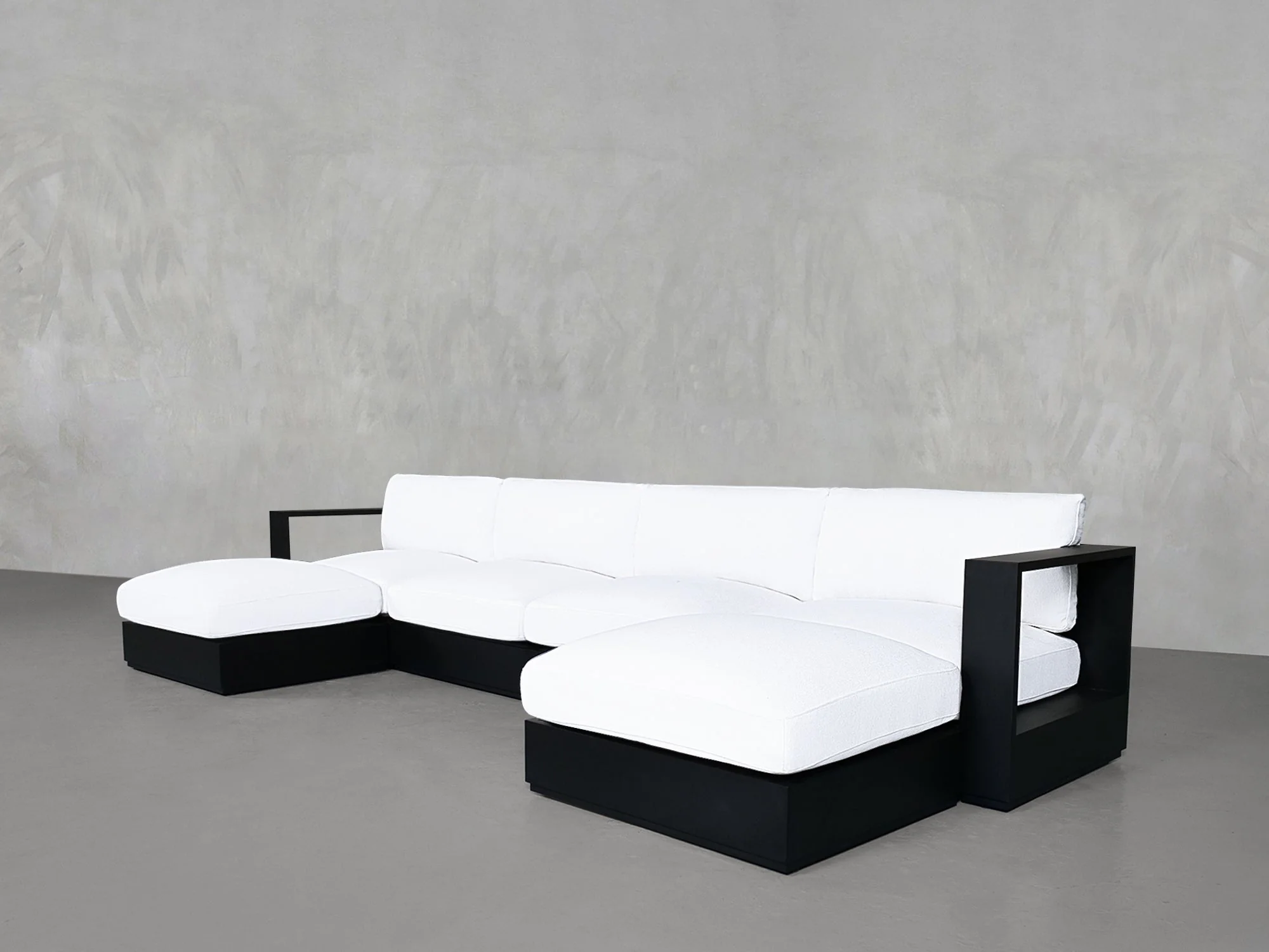 6-Seat Modular Double Chaise Sectional Aluminum Outdoor