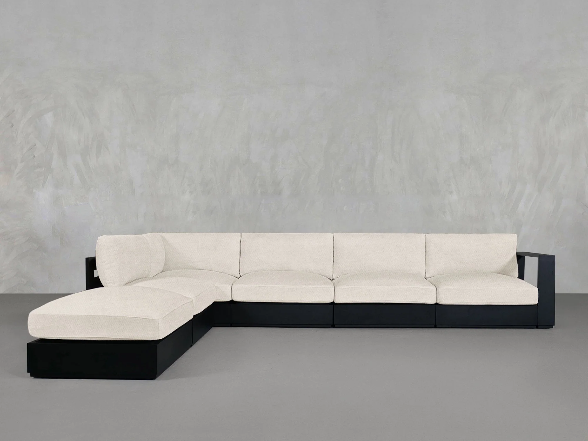 6-Seat Modular Corner Lounger Sectional Aluminum Outdoor