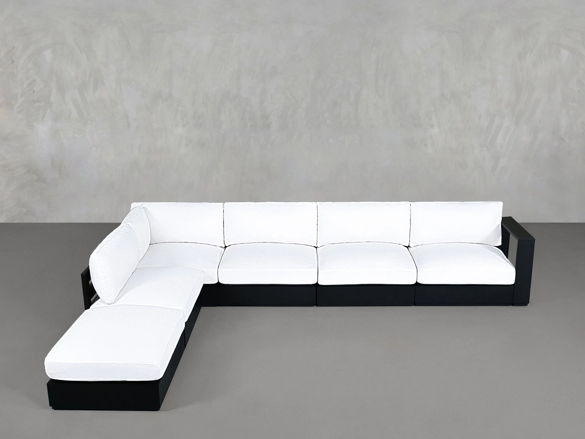 6-Seat Modular Corner Lounger Sectional Aluminum Outdoor