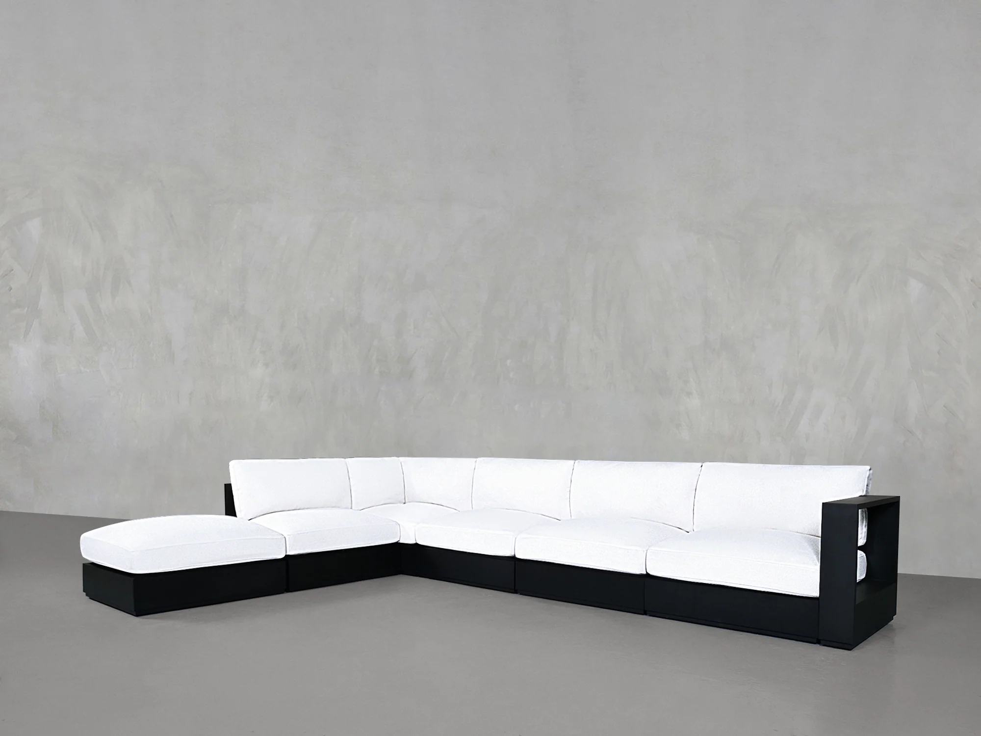 6-Seat Modular Corner Lounger Sectional Aluminum Outdoor