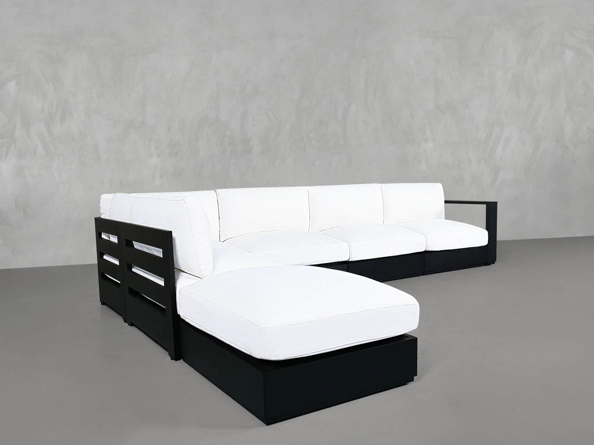 6-Seat Modular Corner Lounger Sectional Aluminum Outdoor
