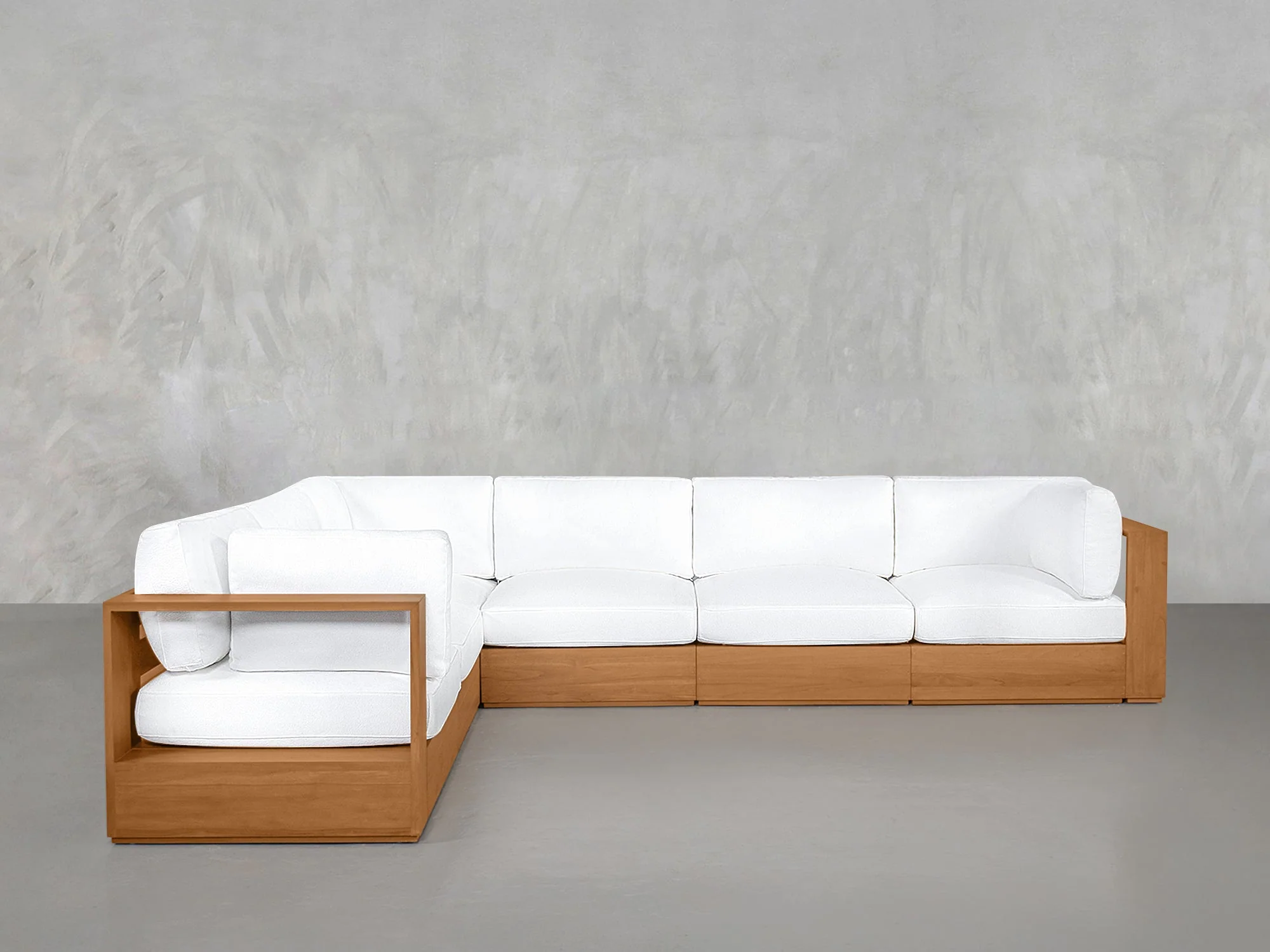 6-Seat Modular Corner Sectional Teak Outdoor