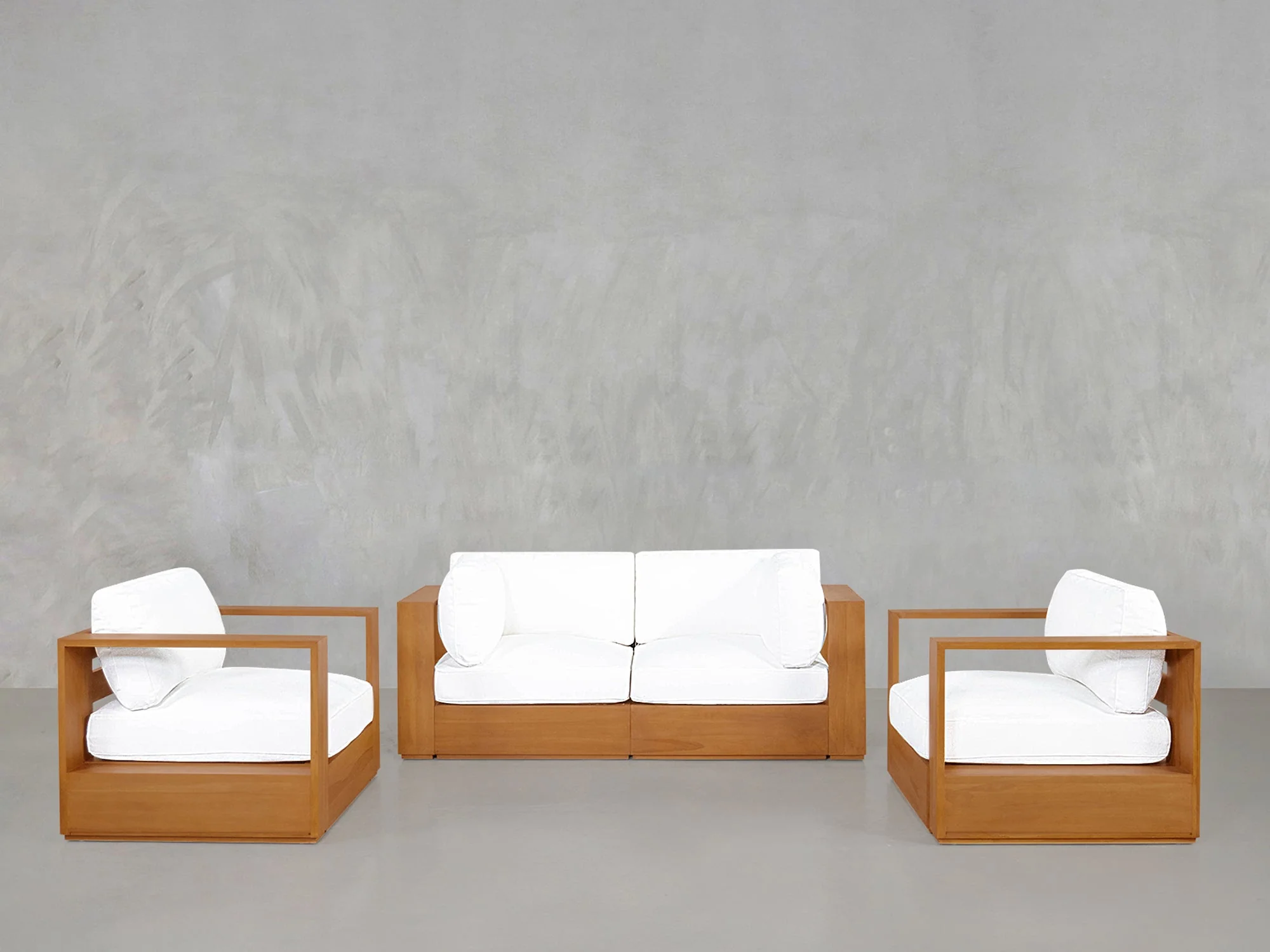 2-1-1 Sofa & Armchair Set Teak Outdoor