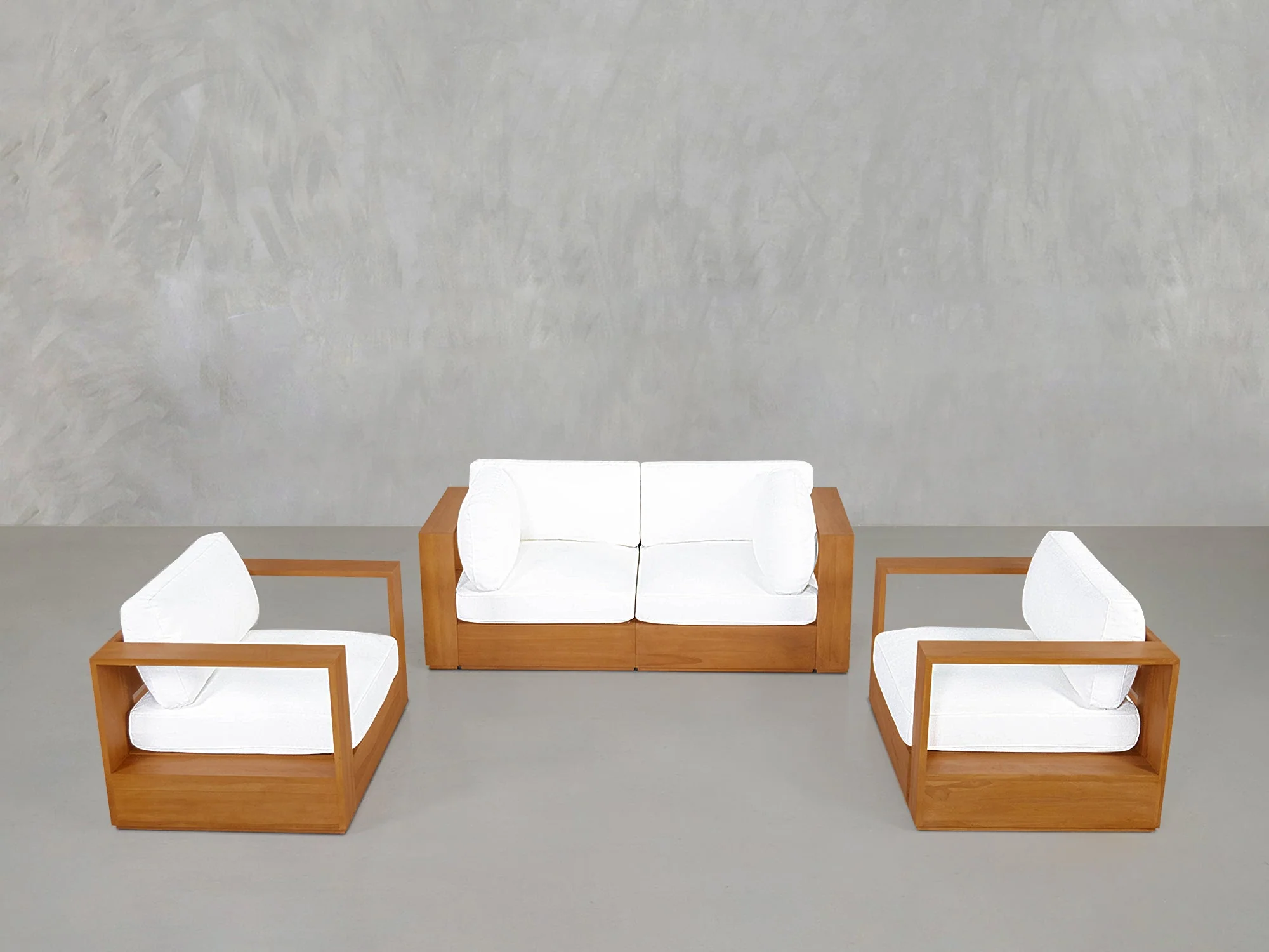 2-1-1 Sofa & Armchair Set Teak Outdoor